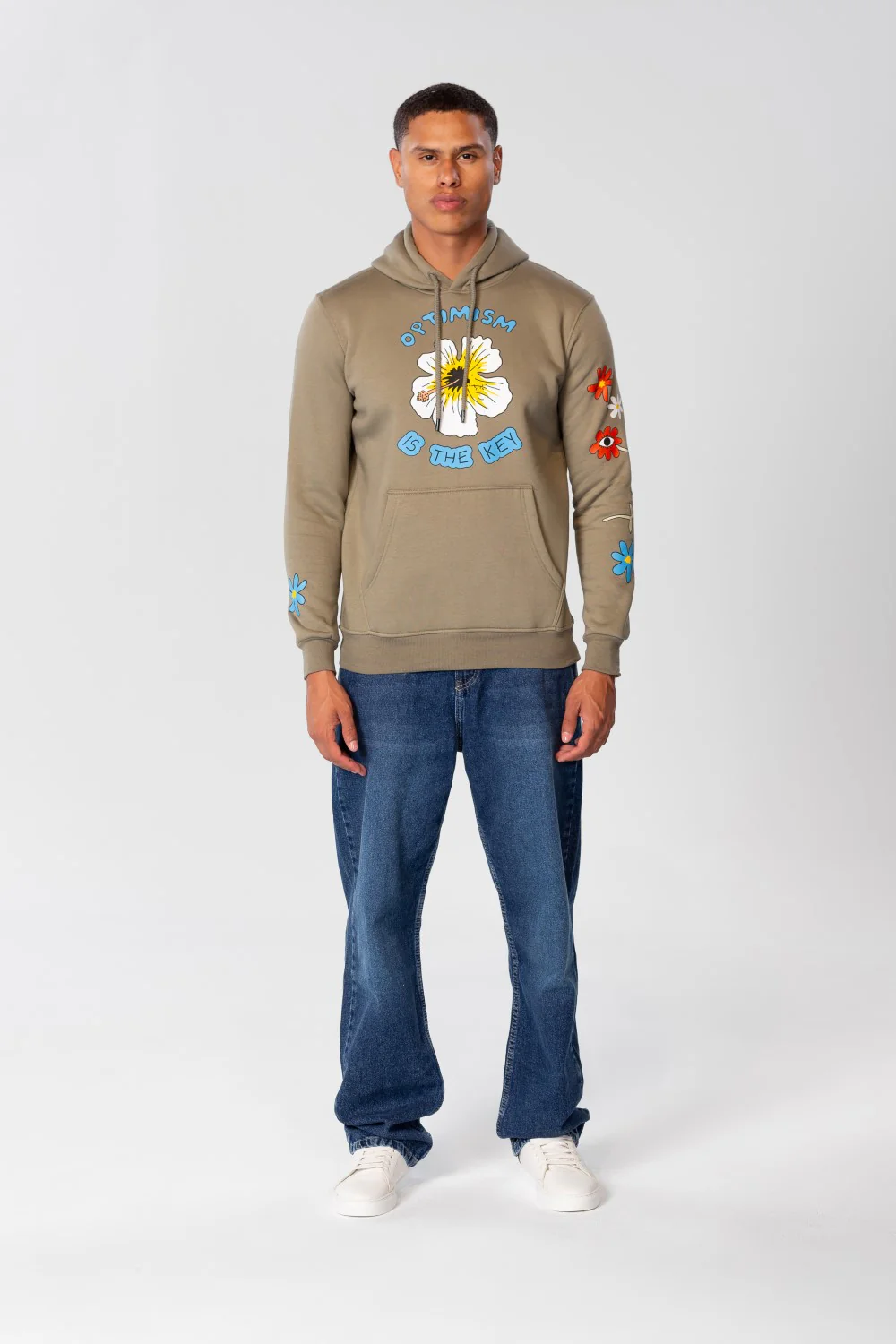 Men's Slim Fit Hoodie Sweatshirt With Print On The Front And Shoulder - Image 8