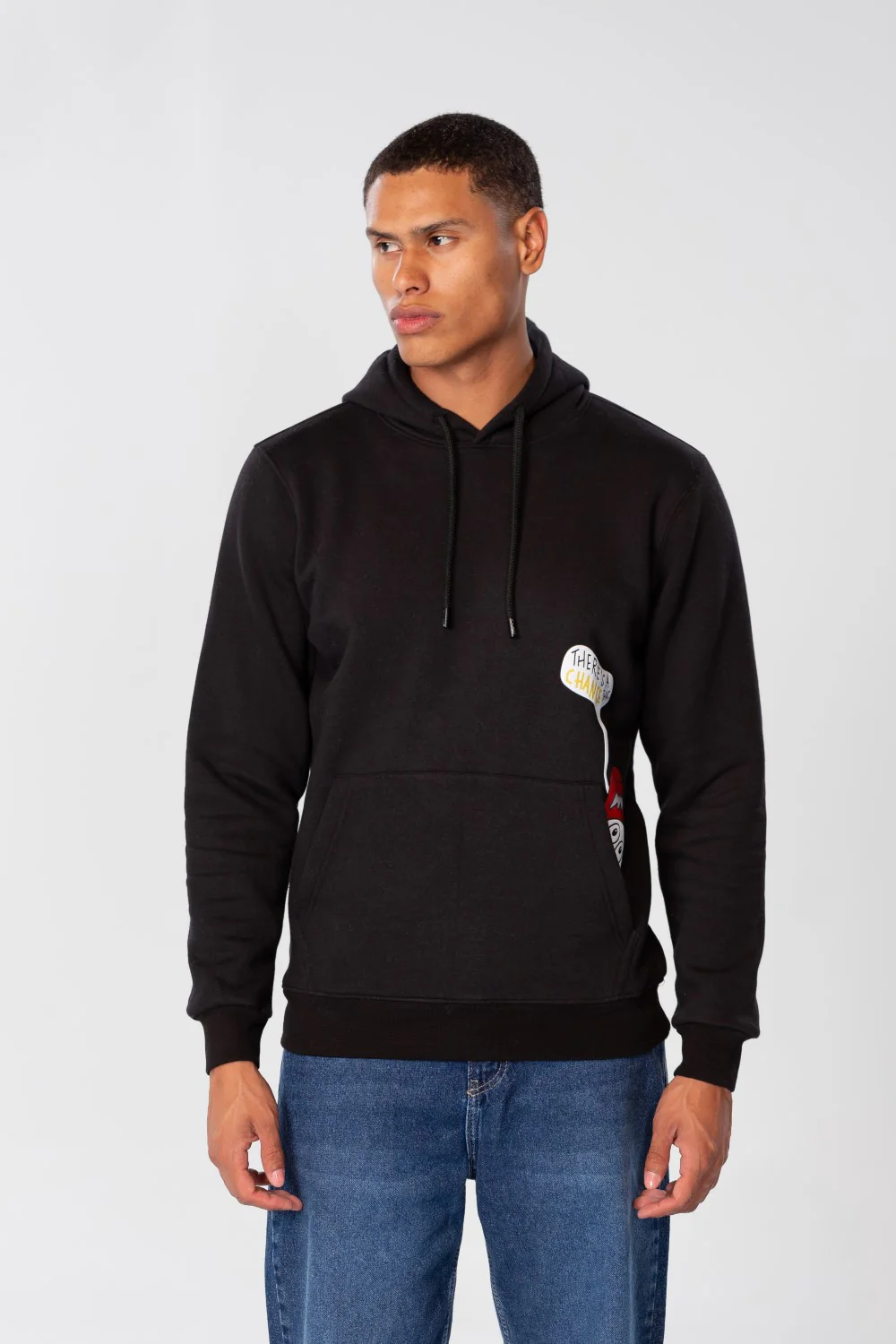 Men's Slim Fit Hoodie Sweatshirt With Side Print