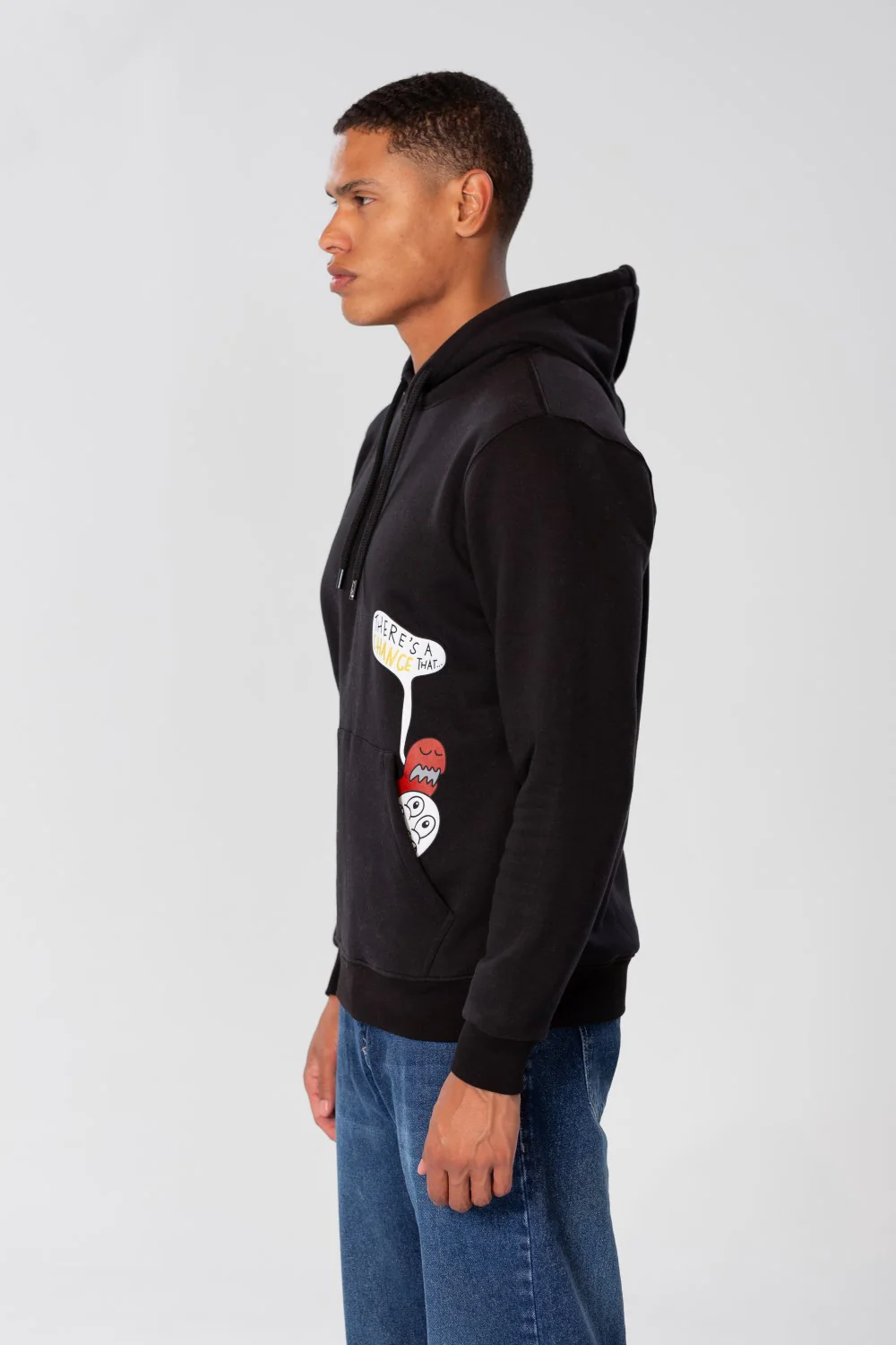 Men's Slim Fit Hoodie Sweatshirt With Side Print - Image 3