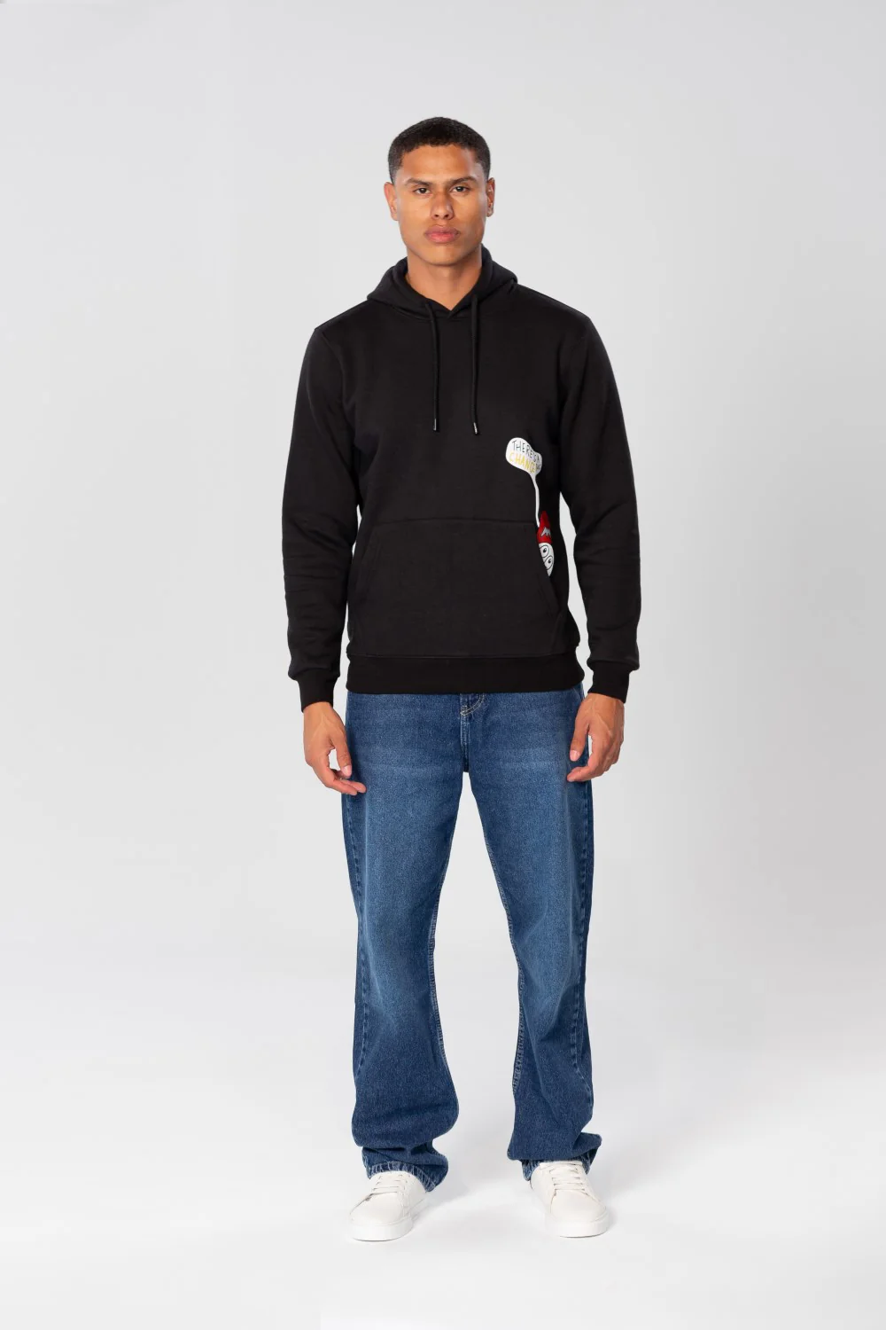 Men's Slim Fit Hoodie Sweatshirt With Side Print - Image 4