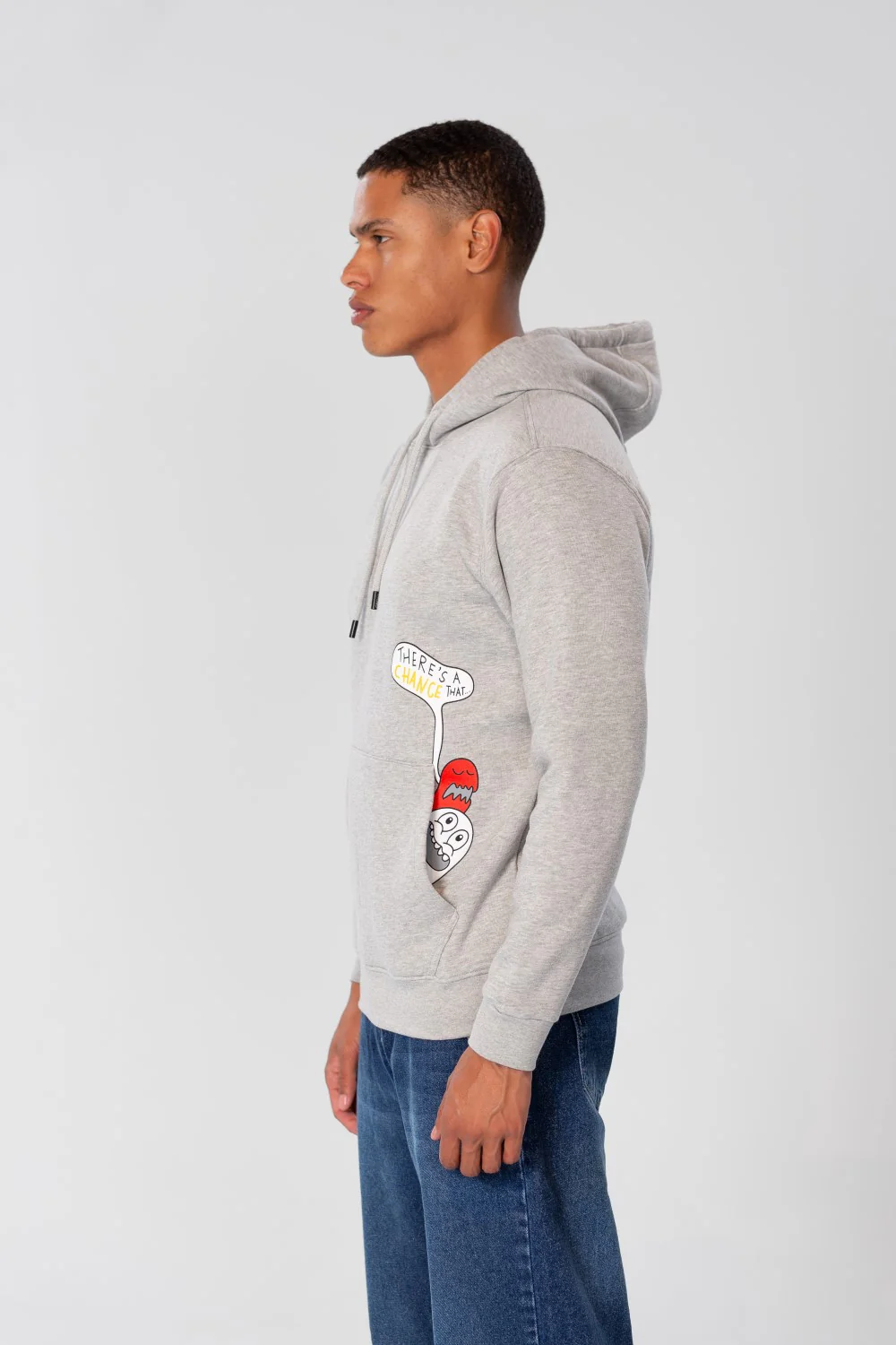 Men's Slim Fit Hoodie Sweatshirt With Side Print - Image 7