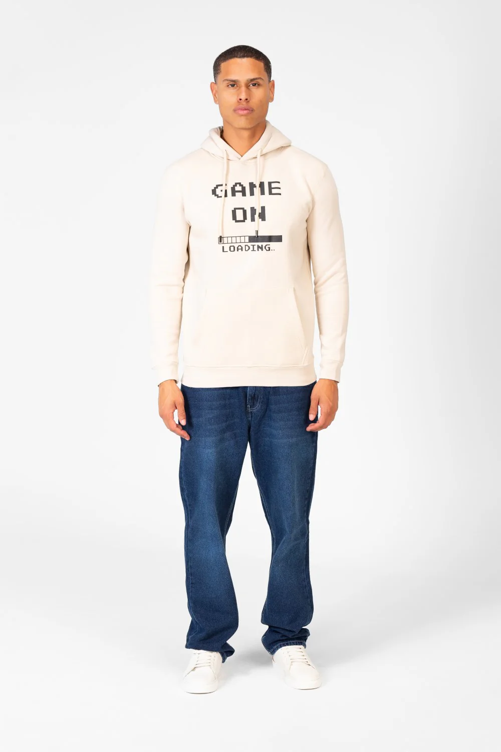 Men's Slim Fit Hoodie Sweatshirt With Text Print 1 - Image 4