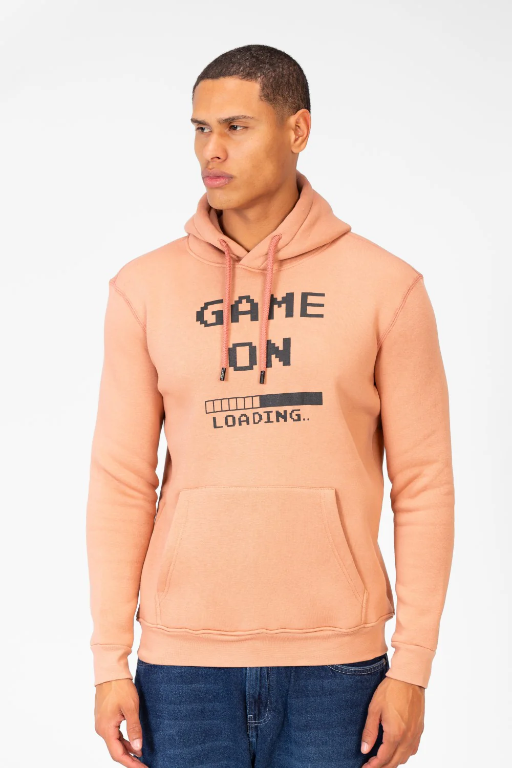 Men's Slim Fit Hoodie Sweatshirt With Text Print 1 - Image 5
