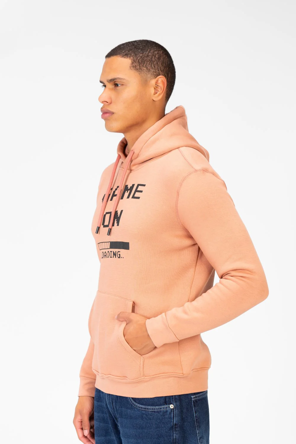 Men's Slim Fit Hoodie Sweatshirt With Text Print 1 - Image 7