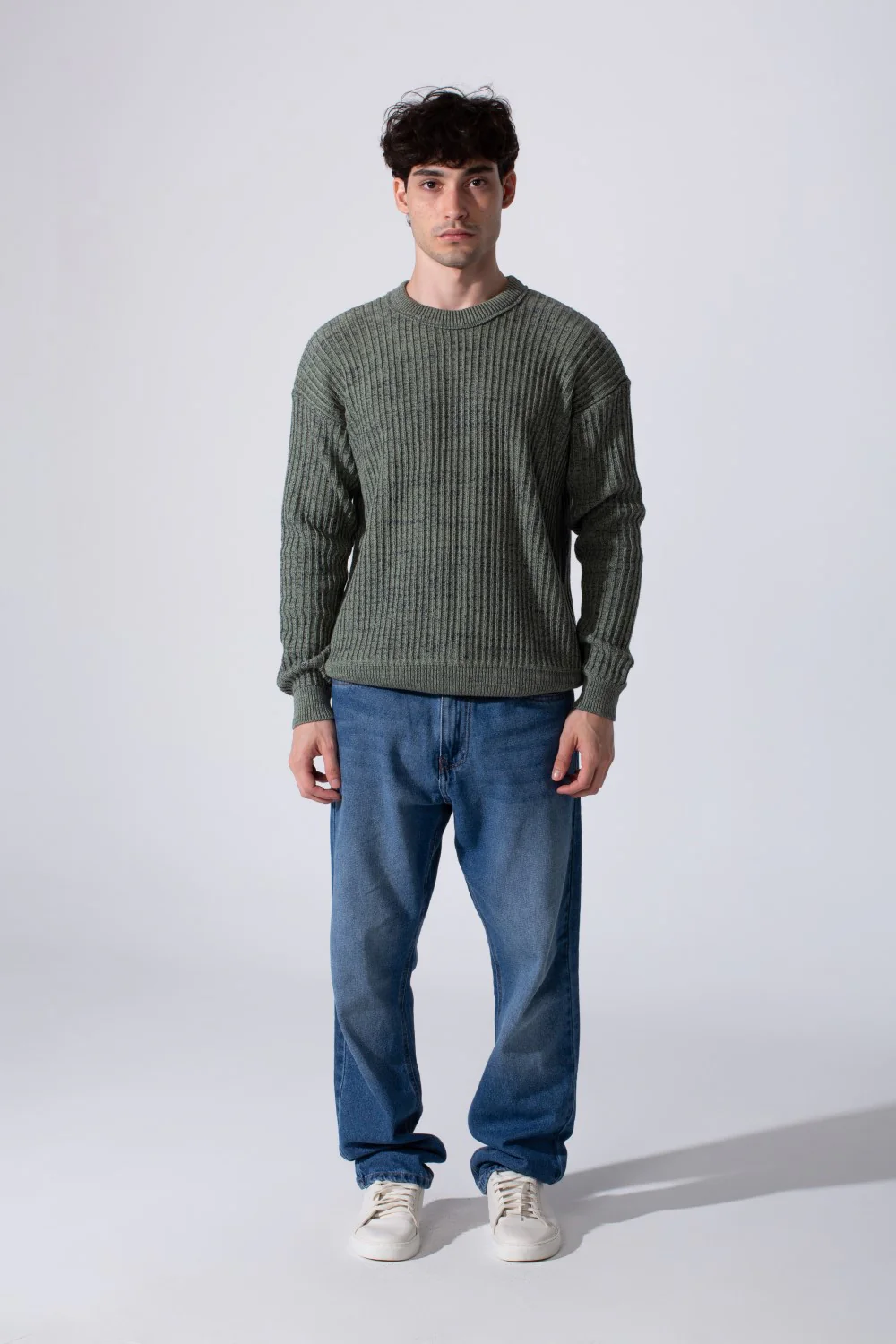 Men's Slim Fit Jakar Cotton Pullover With A Round Neck And Long Sleeves - Image 8
