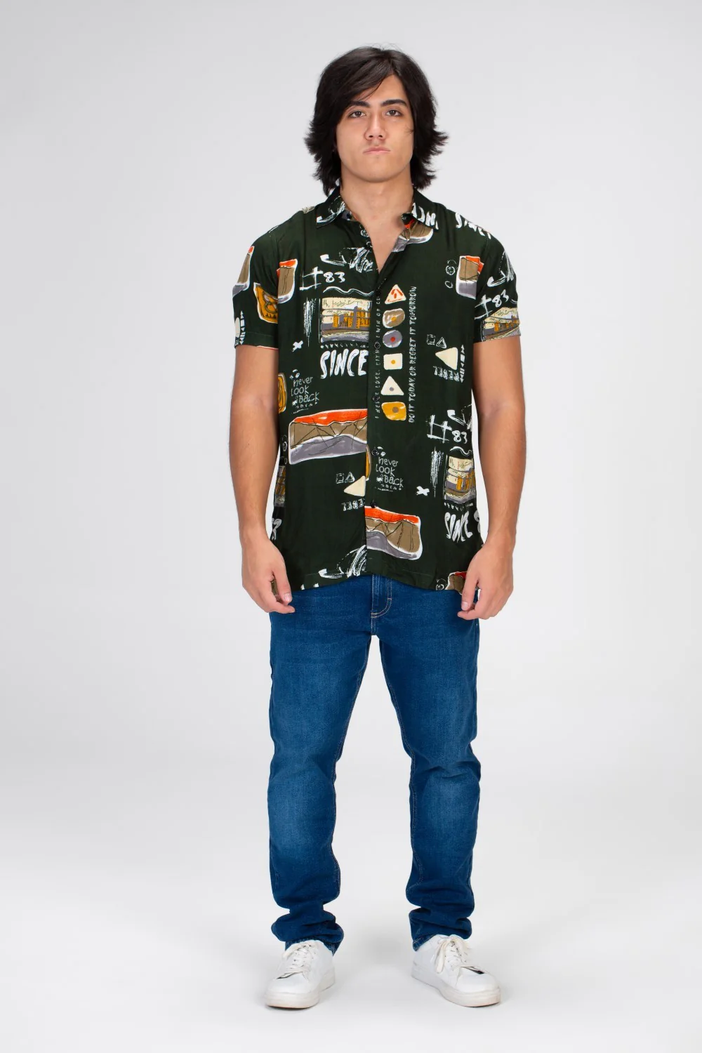 Men's Slim Fit Jakar Printed Shirt With Short Sleeves And Comfortable Cotton Material - Image 6