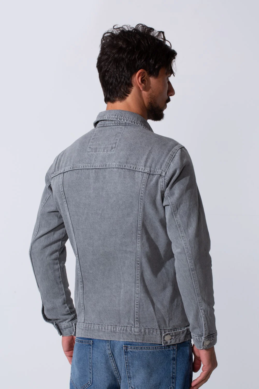 Men's Slim Fit Jeans Denim Jacket With Essential Details And Long Sleeves - Image 14