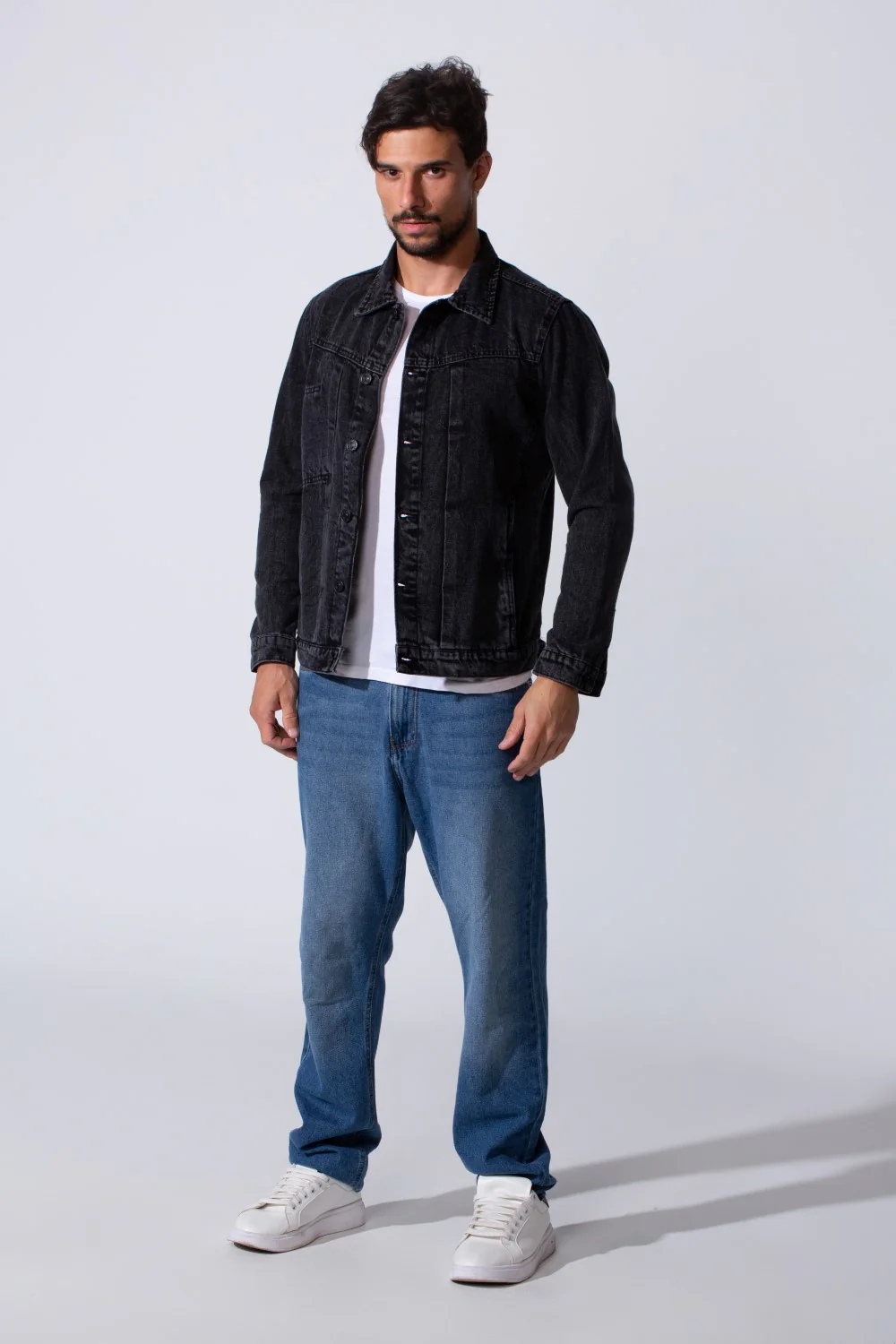 Men's Slim Fit Jeans Denim Jacket With Essential Details And Long Sleeves - Image 8