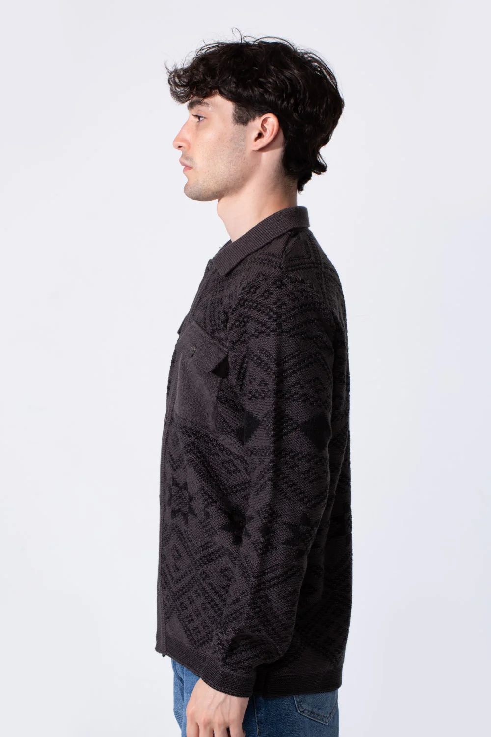 Men's Slim Fit Jumper Pullover With Full Front Buttons And Long Sleeves - Image 7