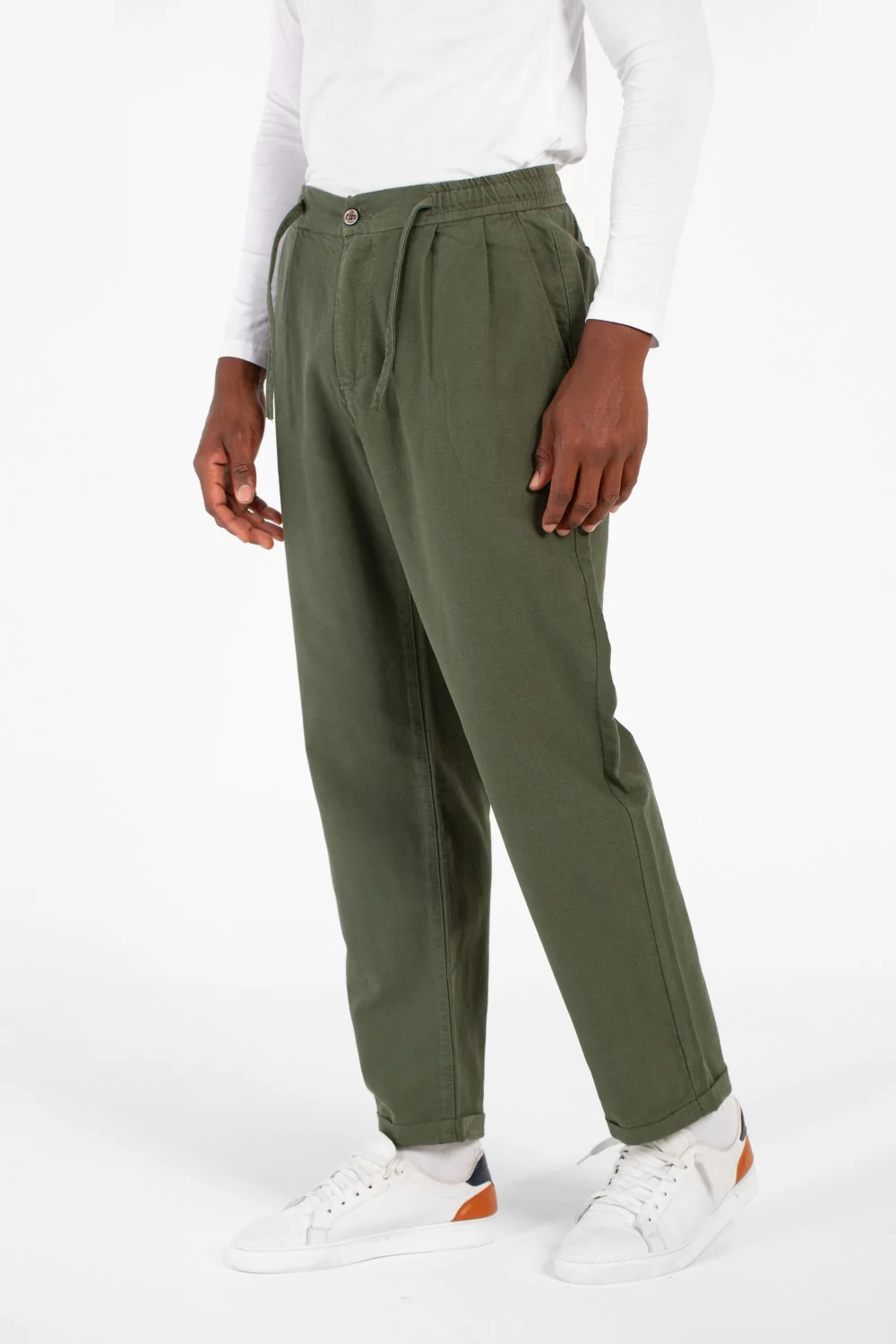 Men's Slim Fit Linen Drawstring Waist Pants High Quality Material With Pockets - Image 8