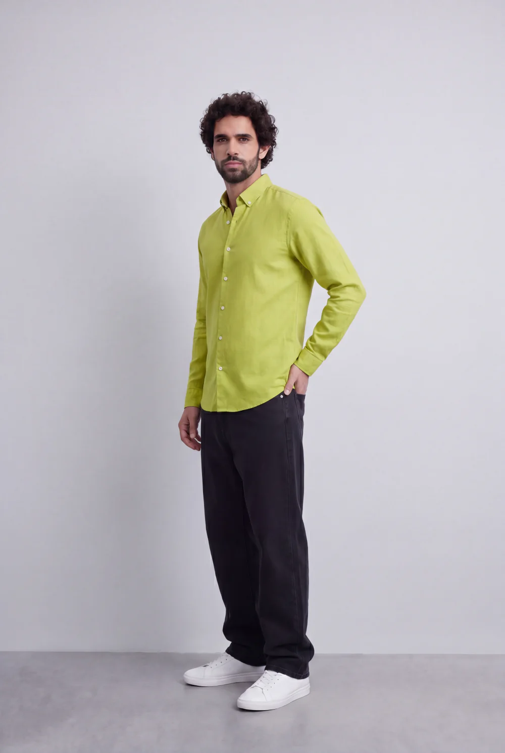 Men's Slim Fit Linen Shirt Lightweight Long Sleeve Button-Up Smart Casual Style Tomato Store - Image 15