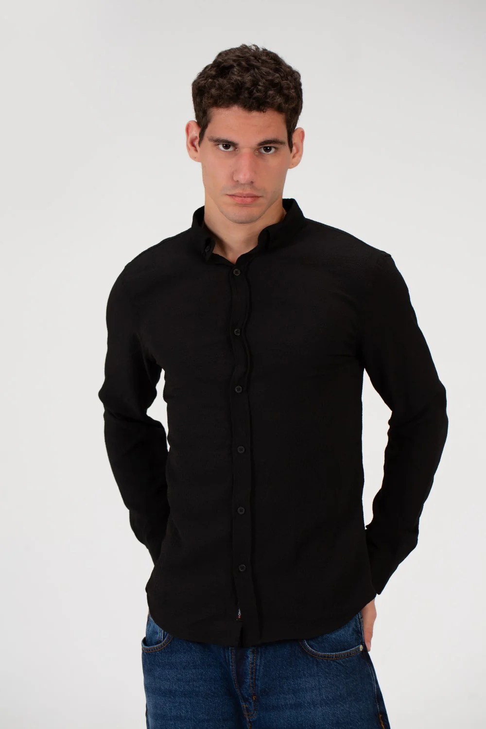 Men's Slim Fit Long Sleeve Basic Shirt - Image 5