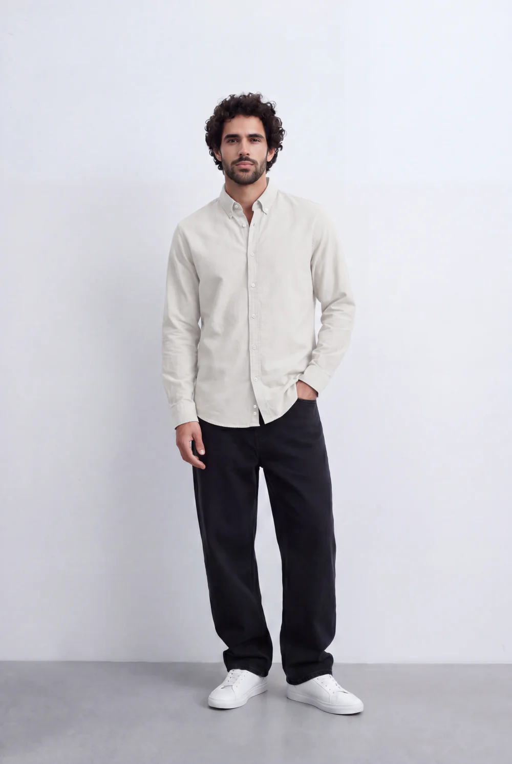 Men's Slim Fit Long Sleeve Button-Down Shirt Minimal Tomato Store Clean Design Smart Everyday Essential - Image 11
