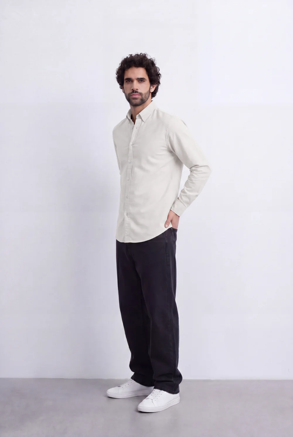 Men's Slim Fit Long Sleeve Button-Down Shirt Minimal Tomato Store Clean Design Smart Everyday Essential - Image 12