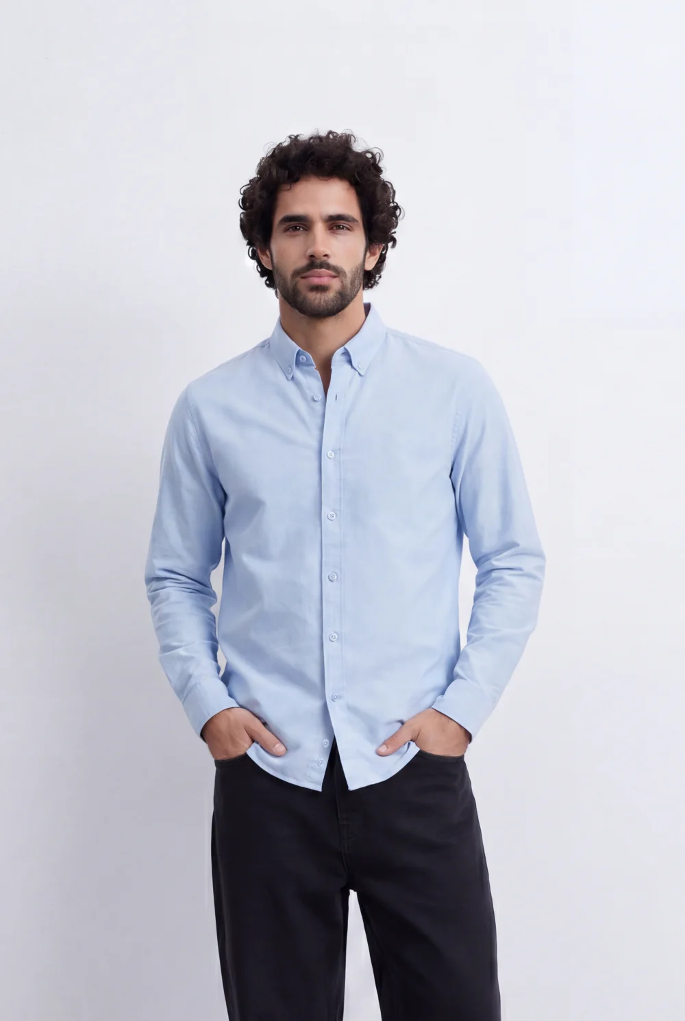 Men's Slim Fit Long Sleeve Button-Down Shirt Minimal Tomato Store Clean Design Smart Everyday Essential - Image 14