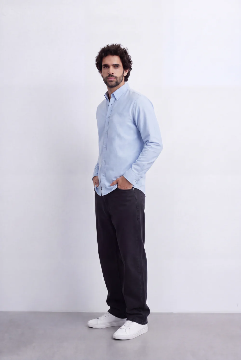 Men's Slim Fit Long Sleeve Button-Down Shirt Minimal Tomato Store Clean Design Smart Everyday Essential - Image 16