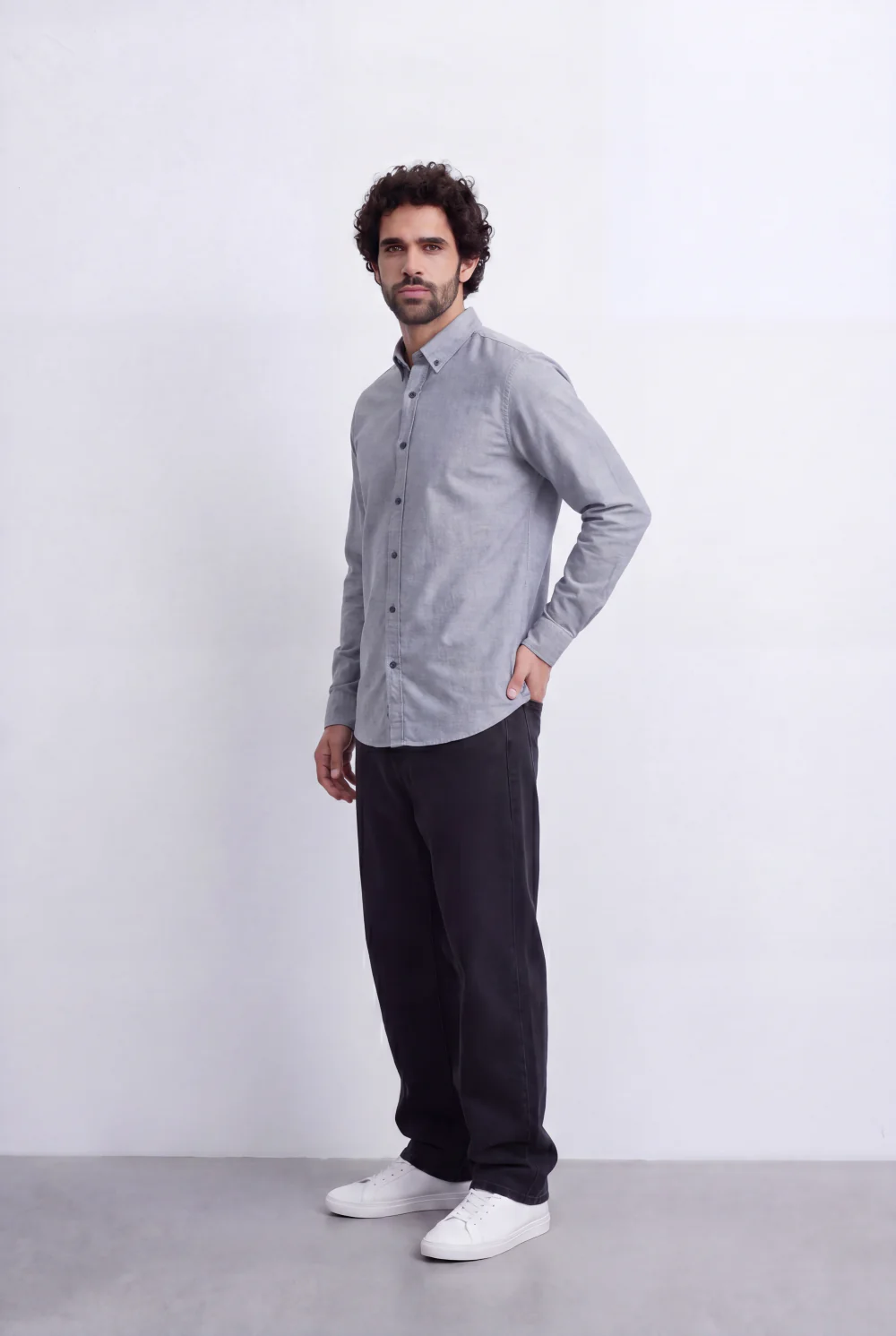 Men's Slim Fit Long Sleeve Button-Down Shirt Minimal Tomato Store Clean Design Smart Everyday Essential - Image 19