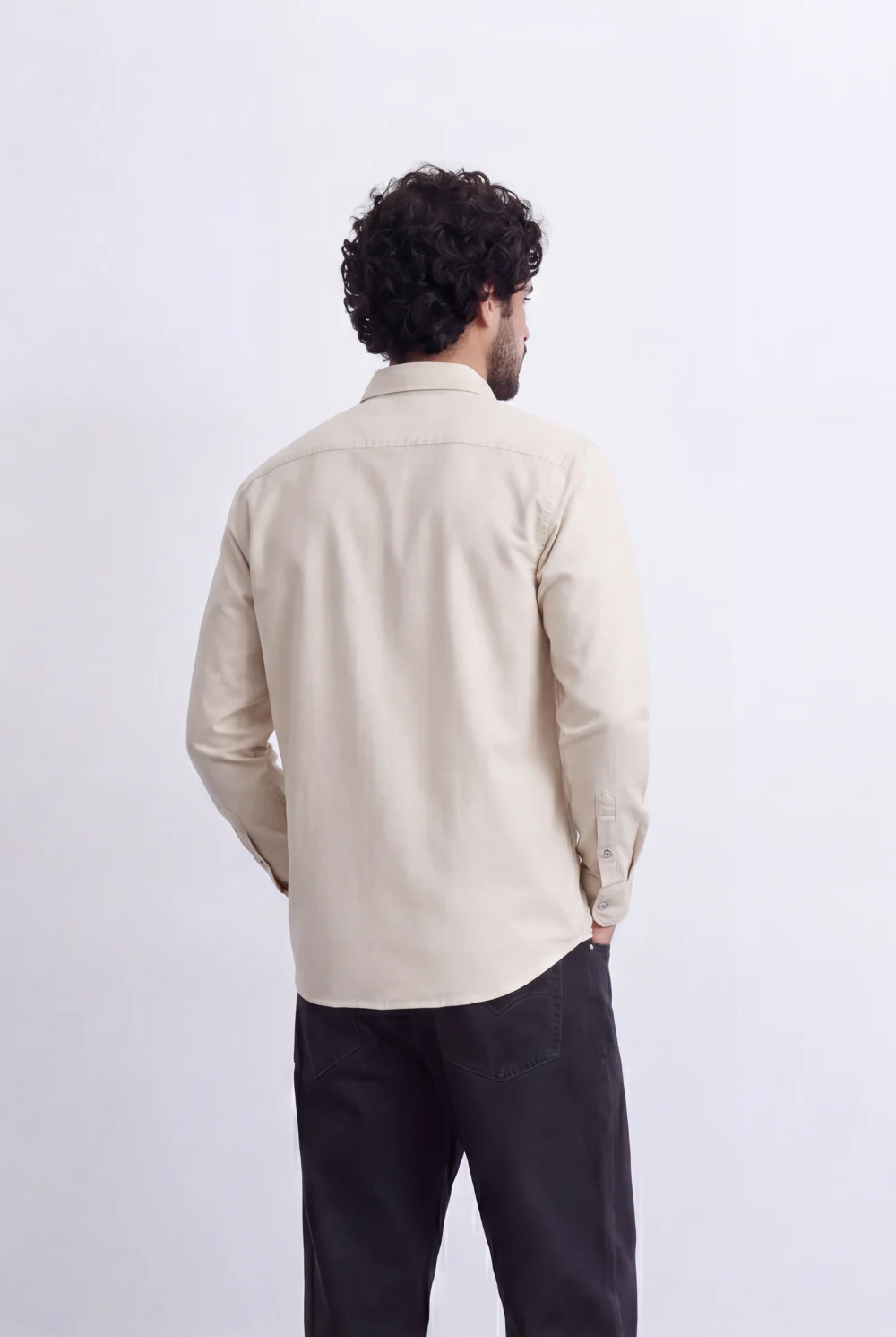 Men's Slim Fit Long Sleeve Button-Down Shirt Minimal Tomato Store Clean Design Smart Everyday Essential - Image 2
