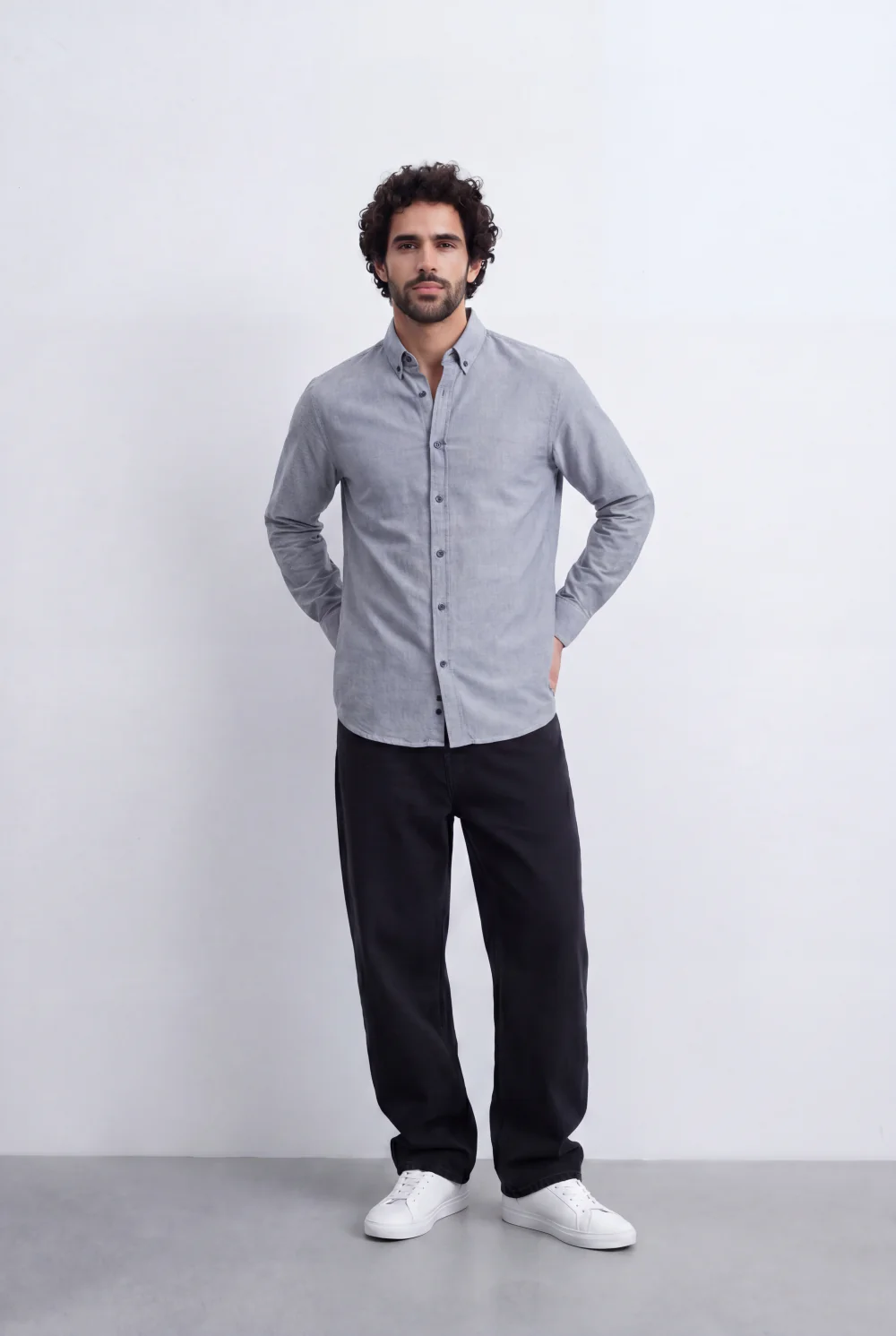 Men's Slim Fit Long Sleeve Button-Down Shirt Minimal Tomato Store Clean Design Smart Everyday Essential - Image 20