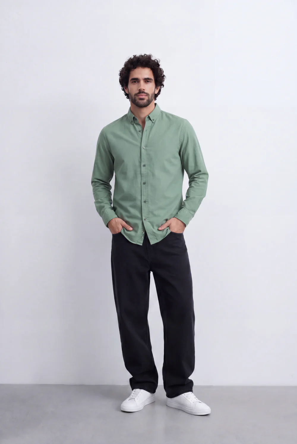 Men's Slim Fit Long Sleeve Button-Down Shirt Minimal Tomato Store Clean Design Smart Everyday Essential - Image 22