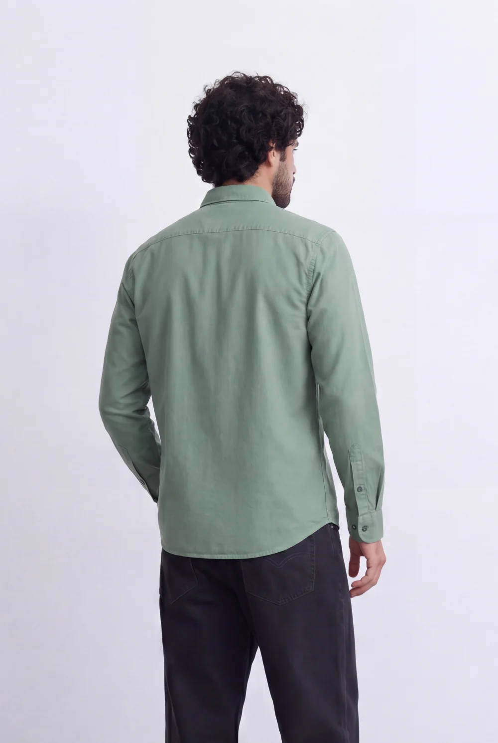 Men's Slim Fit Long Sleeve Button-Down Shirt Minimal Tomato Store Clean Design Smart Everyday Essential - Image 23