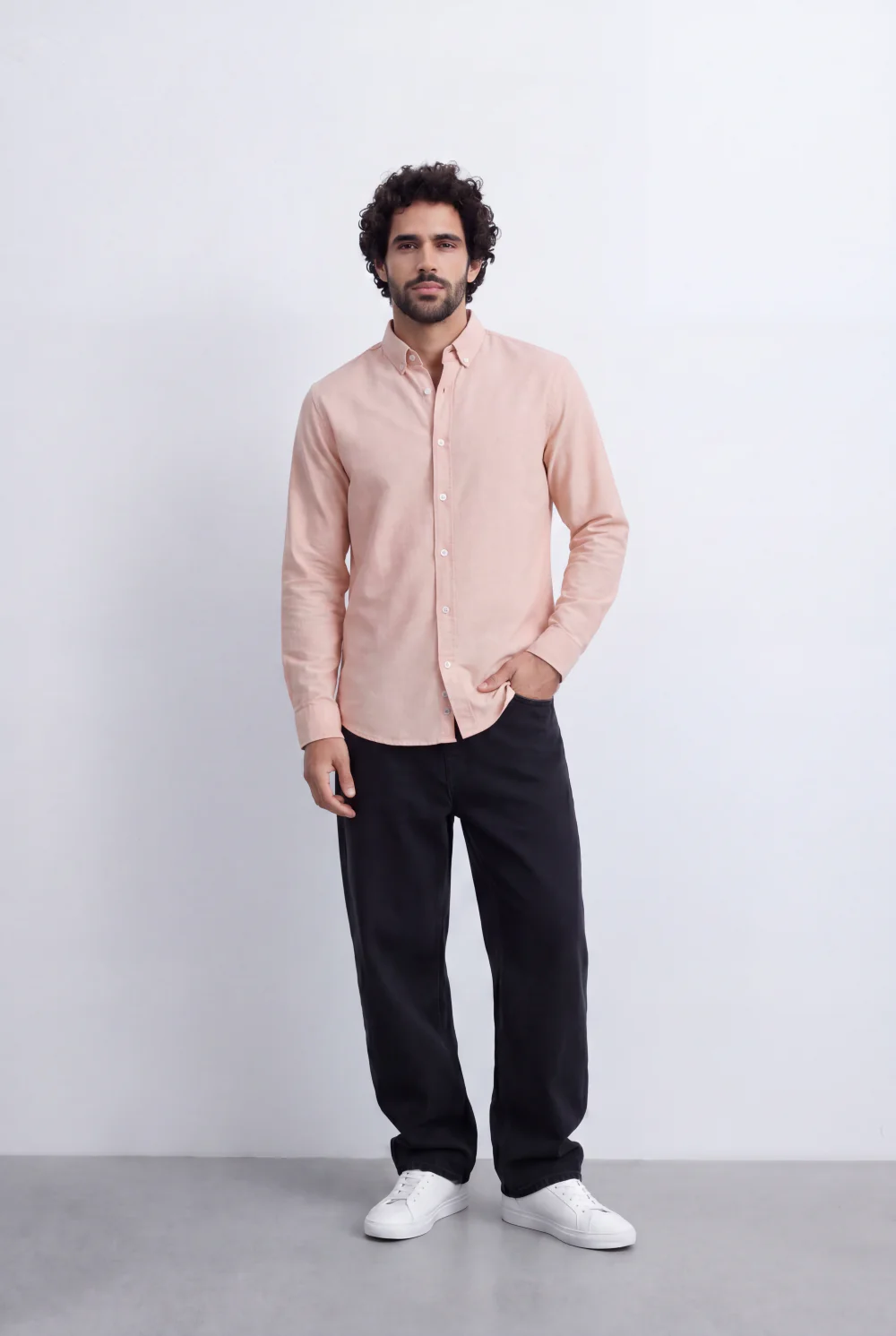 Men's Slim Fit Long Sleeve Button-Down Shirt Minimal Tomato Store Clean Design Smart Everyday Essential - Image 27