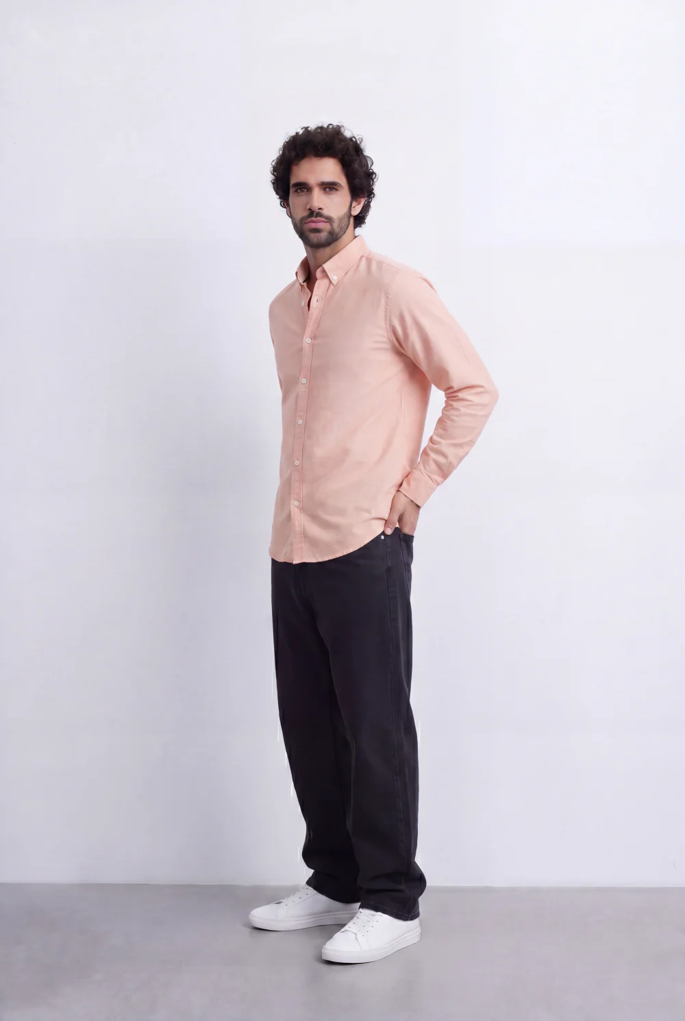 Men's Slim Fit Long Sleeve Button-Down Shirt Minimal Tomato Store Clean Design Smart Everyday Essential - Image 28