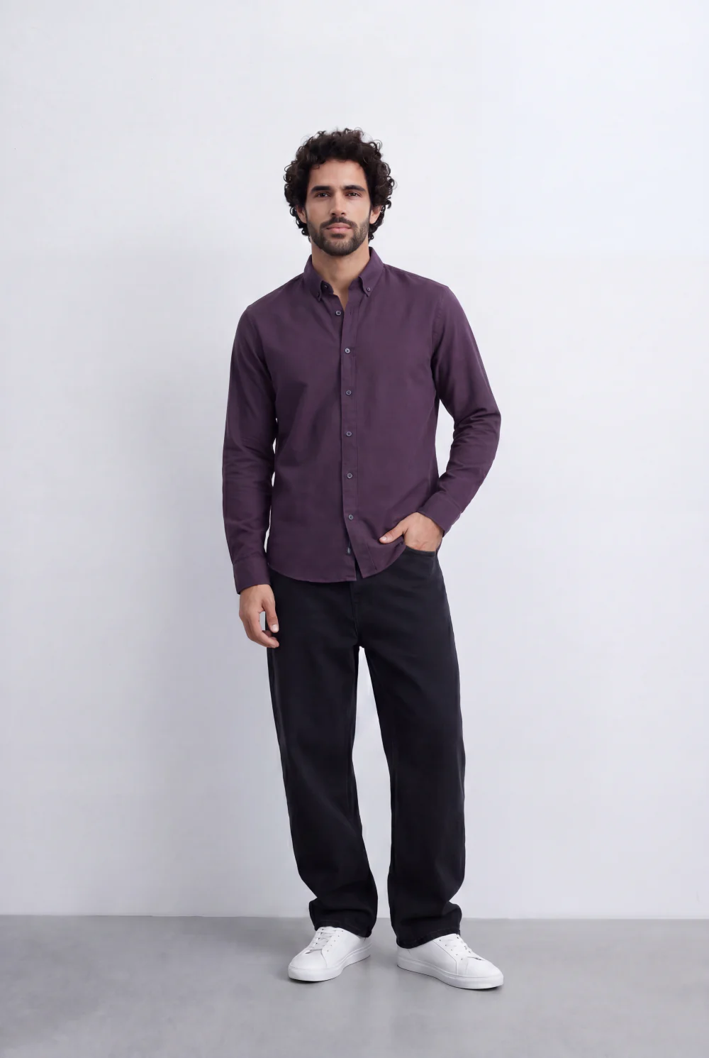 Men's Slim Fit Long Sleeve Button-Down Shirt Minimal Tomato Store Clean Design Smart Everyday Essential - Image 30
