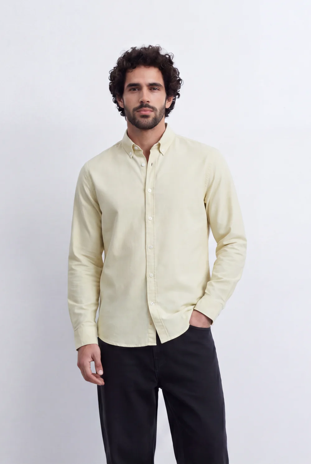 Men's Slim Fit Long Sleeve Button-Down Shirt Minimal Tomato Store Clean Design Smart Everyday Essential - Image 33