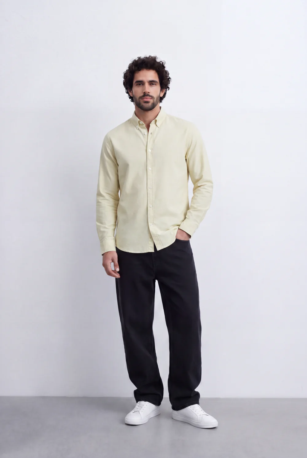 Men's Slim Fit Long Sleeve Button-Down Shirt Minimal Tomato Store Clean Design Smart Everyday Essential - Image 34