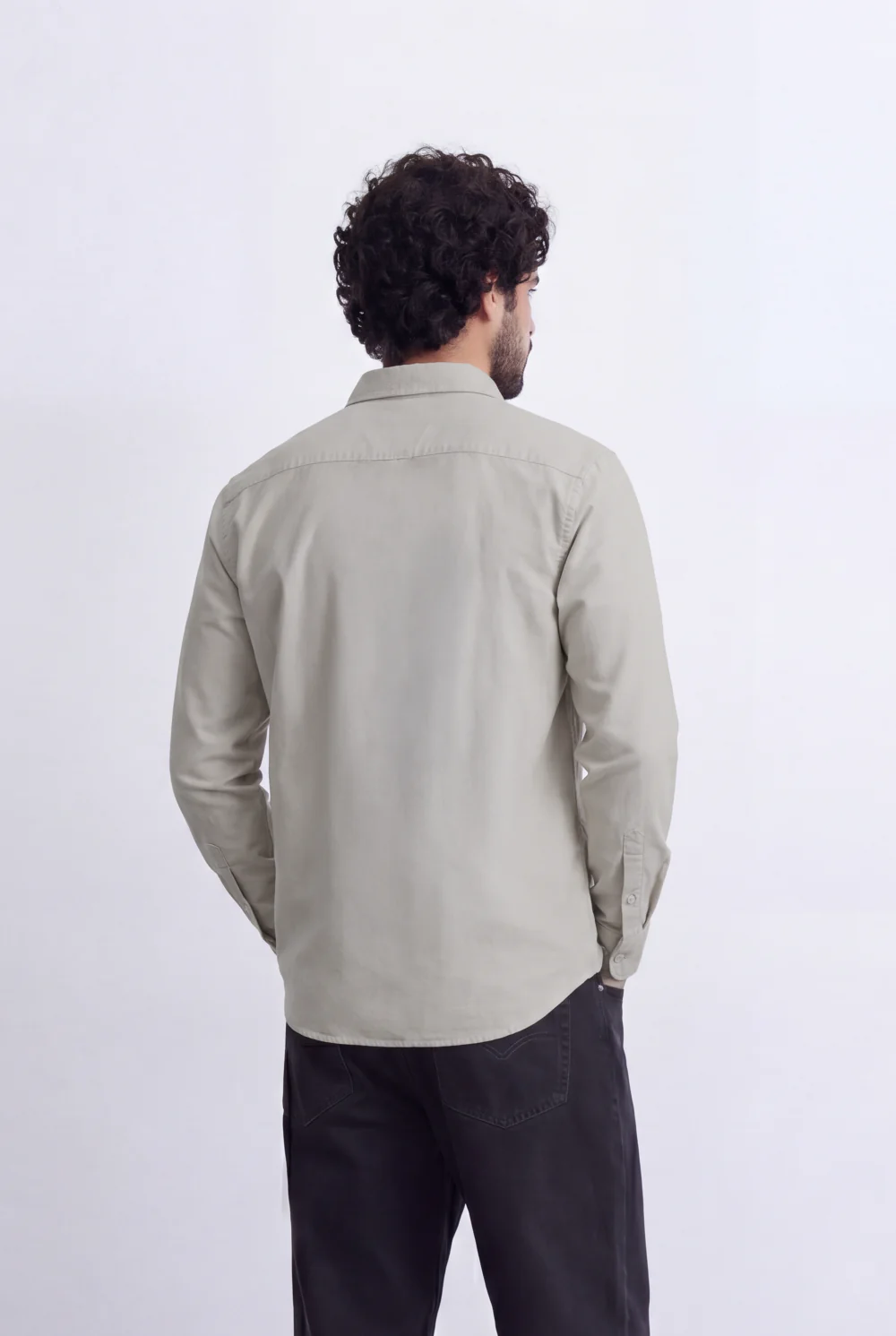 Men's Slim Fit Long Sleeve Button-Down Shirt Minimal Tomato Store Clean Design Smart Everyday Essential - Image 5