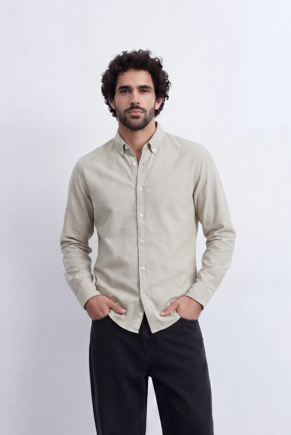 Men's Slim Fit Long Sleeve Button-Down Shirt Minimal Tomato Store Clean Design Smart Everyday Essential - Image 6