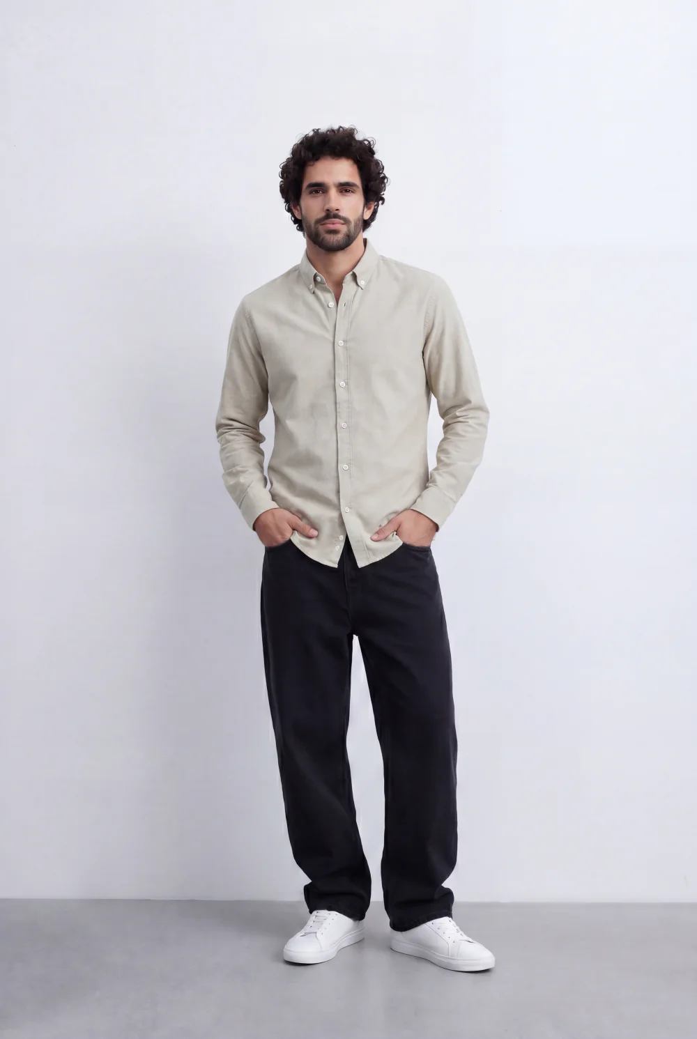 Men's Slim Fit Long Sleeve Button-Down Shirt Minimal Tomato Store Clean Design Smart Everyday Essential - Image 7