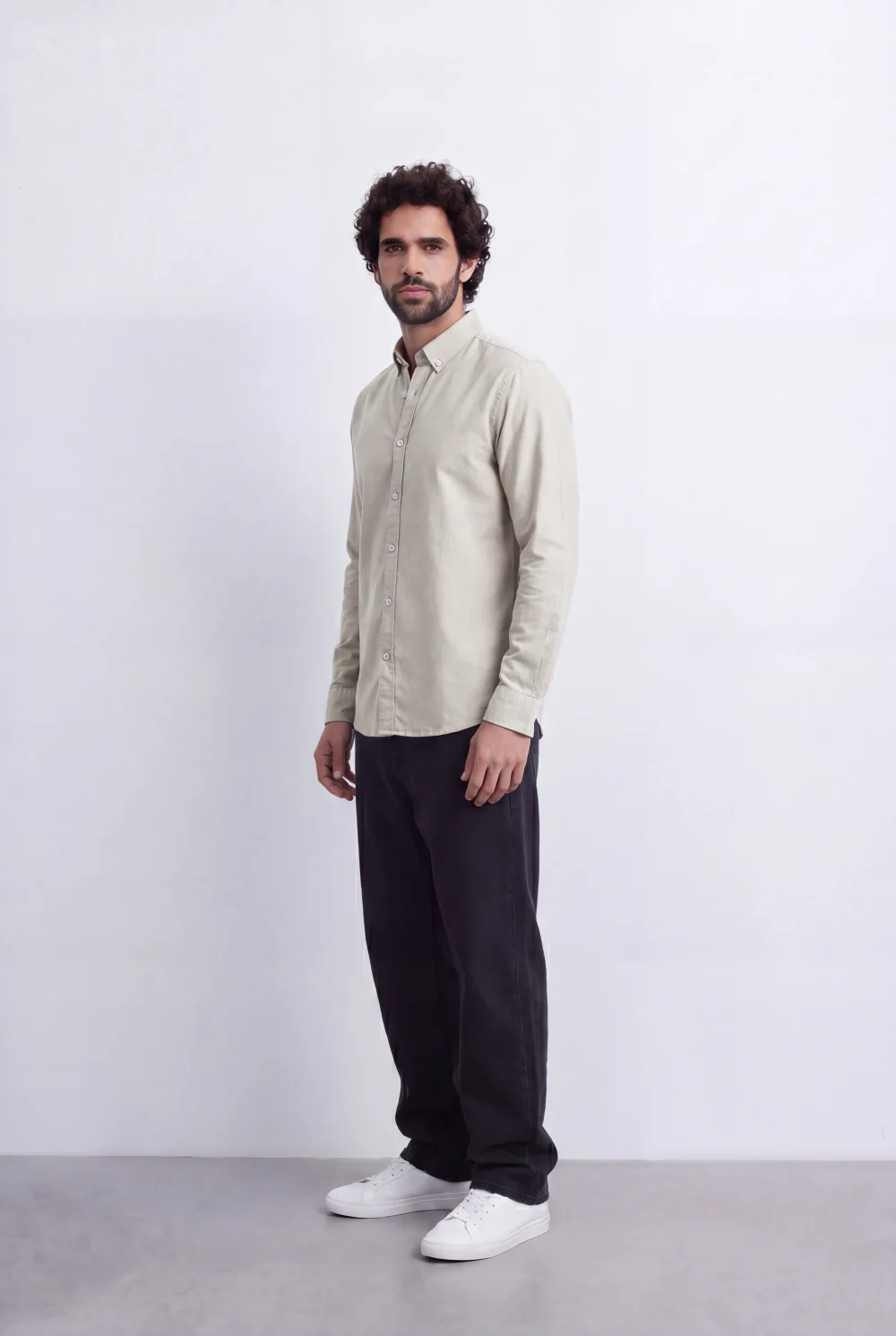 Men's Slim Fit Long Sleeve Button-Down Shirt Minimal Tomato Store Clean Design Smart Everyday Essential - Image 8