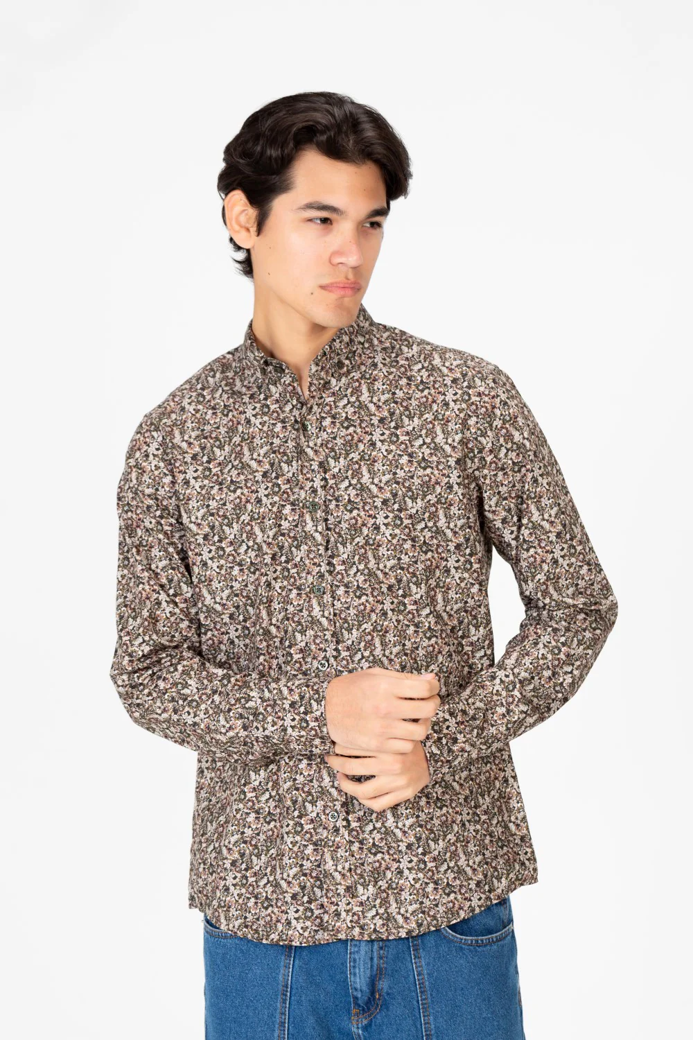 Men's Slim Fit Long Sleeve Printed Shirt - Image 4