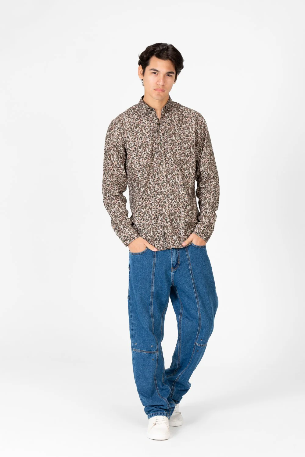 Men's Slim Fit Long Sleeve Printed Shirt - Image 7