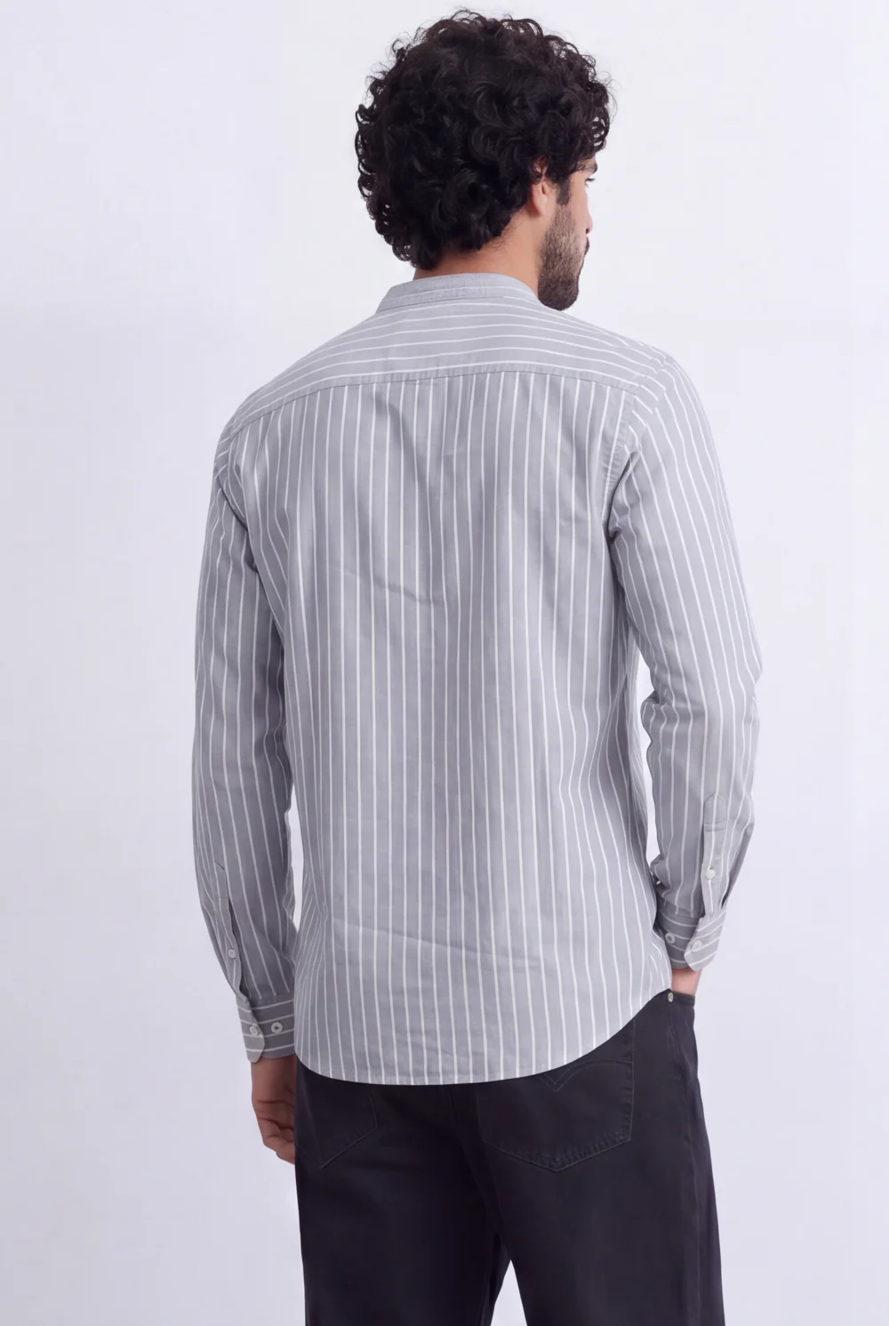 Men's Slim Fit Long Sleeve Striped Shirt Tomato Store Classic Button-Down Smart Casual Everyday Style - Image 10