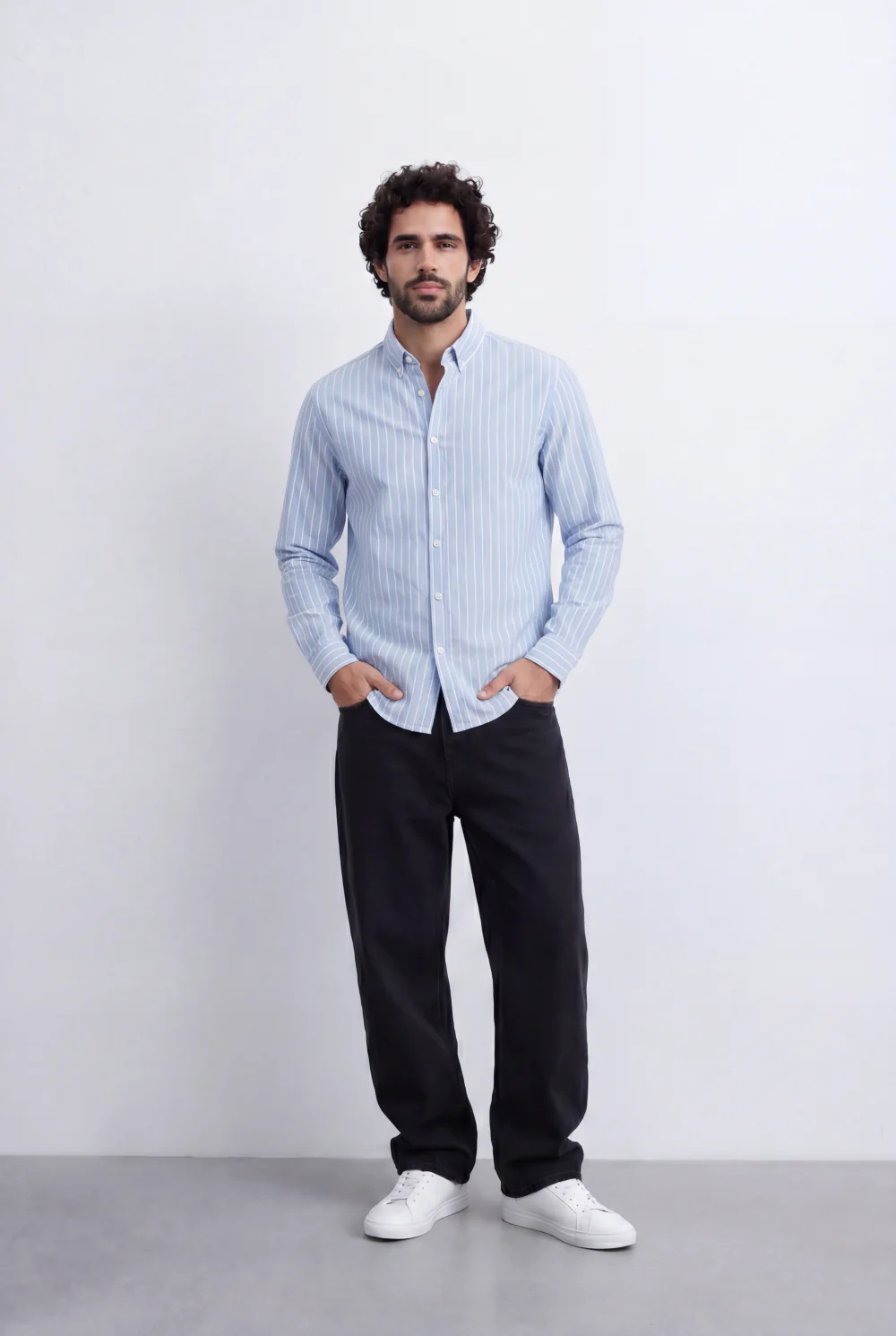 Men's Slim Fit Long Sleeve Striped Shirt Tomato Store Classic Button-Down Smart Casual Everyday Style - Image 16