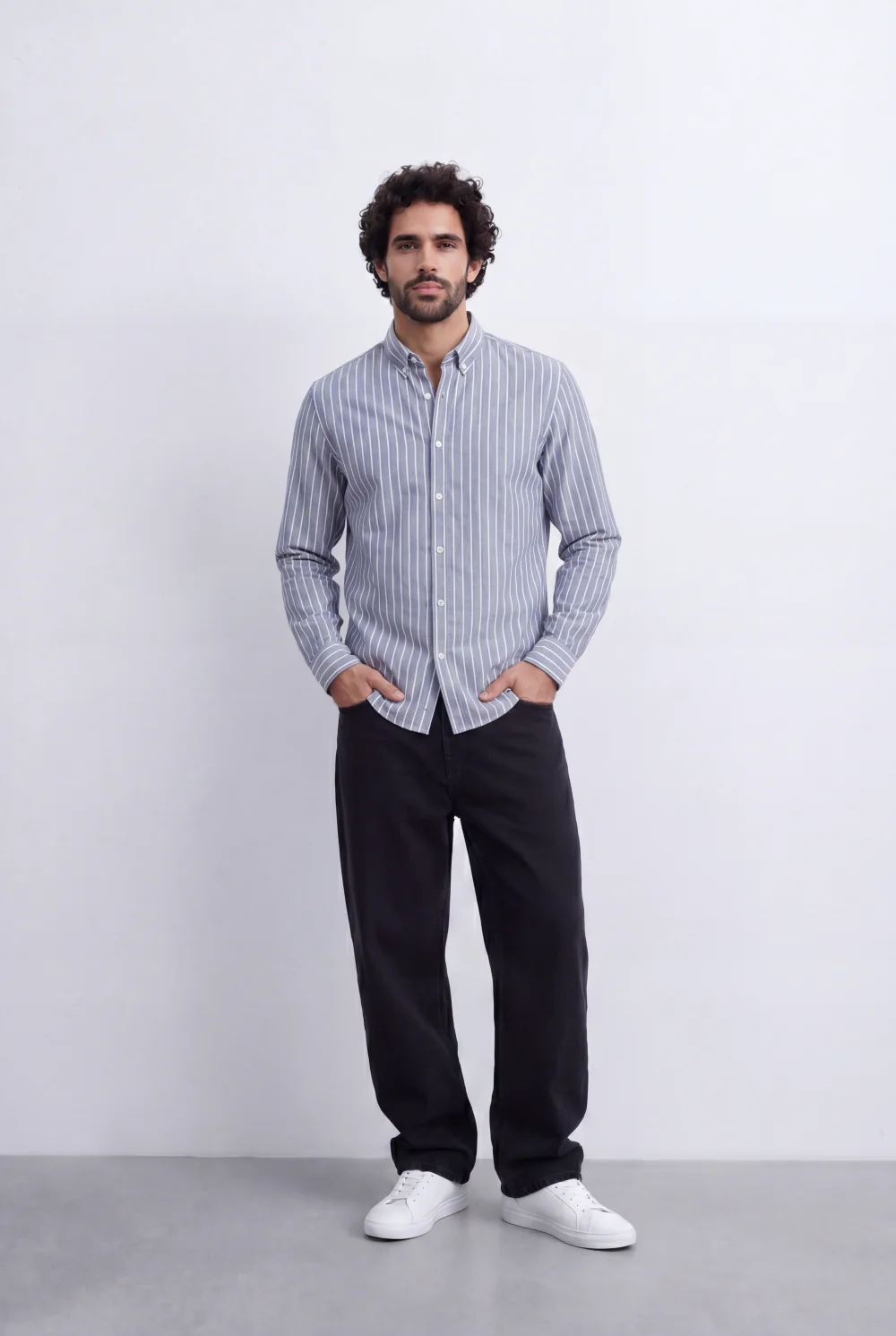 Men's Slim Fit Long Sleeve Striped Shirt Tomato Store Classic Button-Down Smart Casual Everyday Style - Image 20