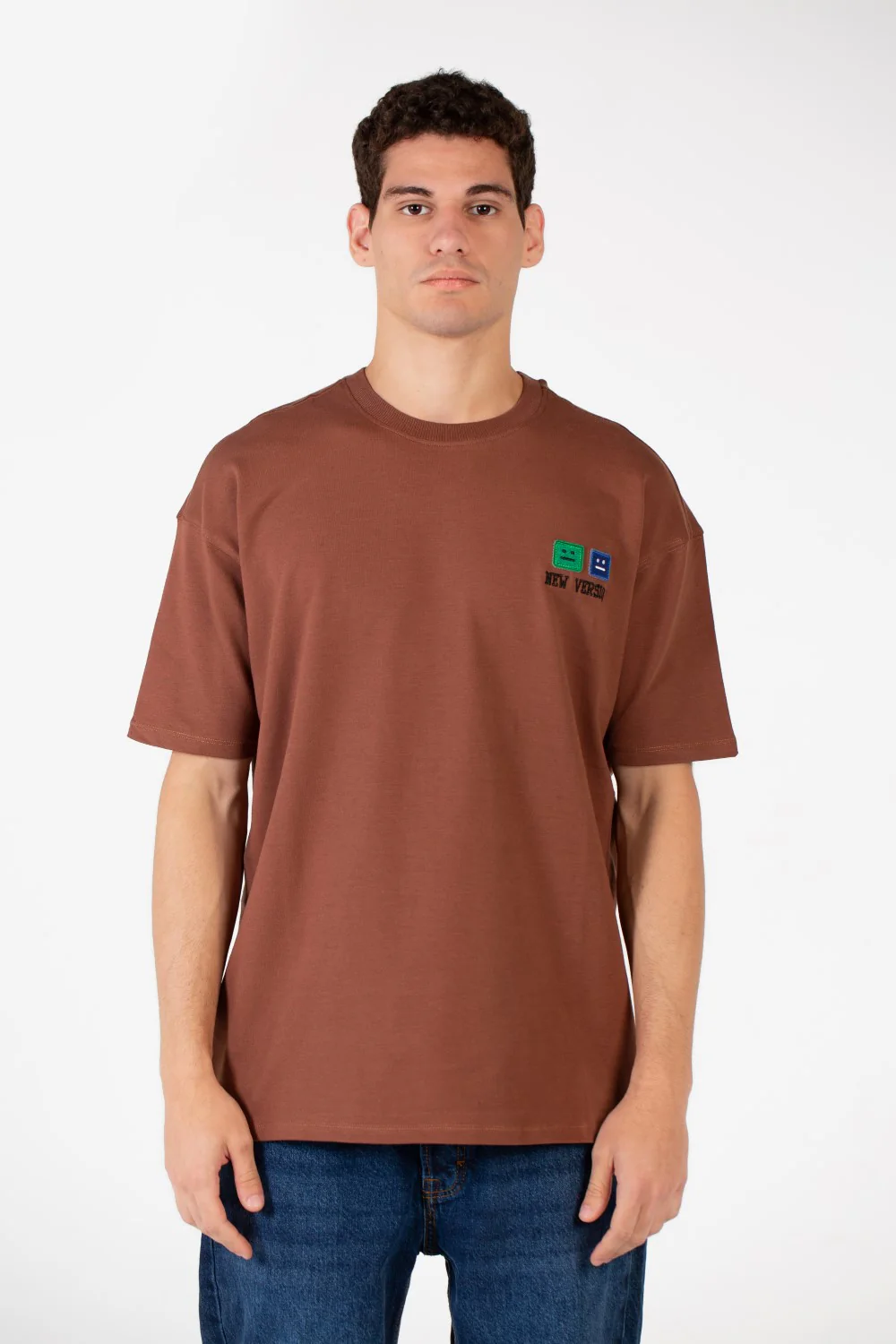 Men's Slim Fit Melton Printed Crew Neck T-Shirt - Image 9