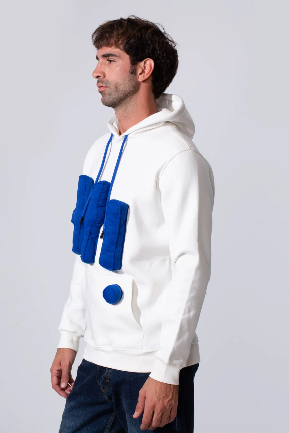 Men's Slim Fit Milton Embossed Print Hood Sweatshirt - Image 11