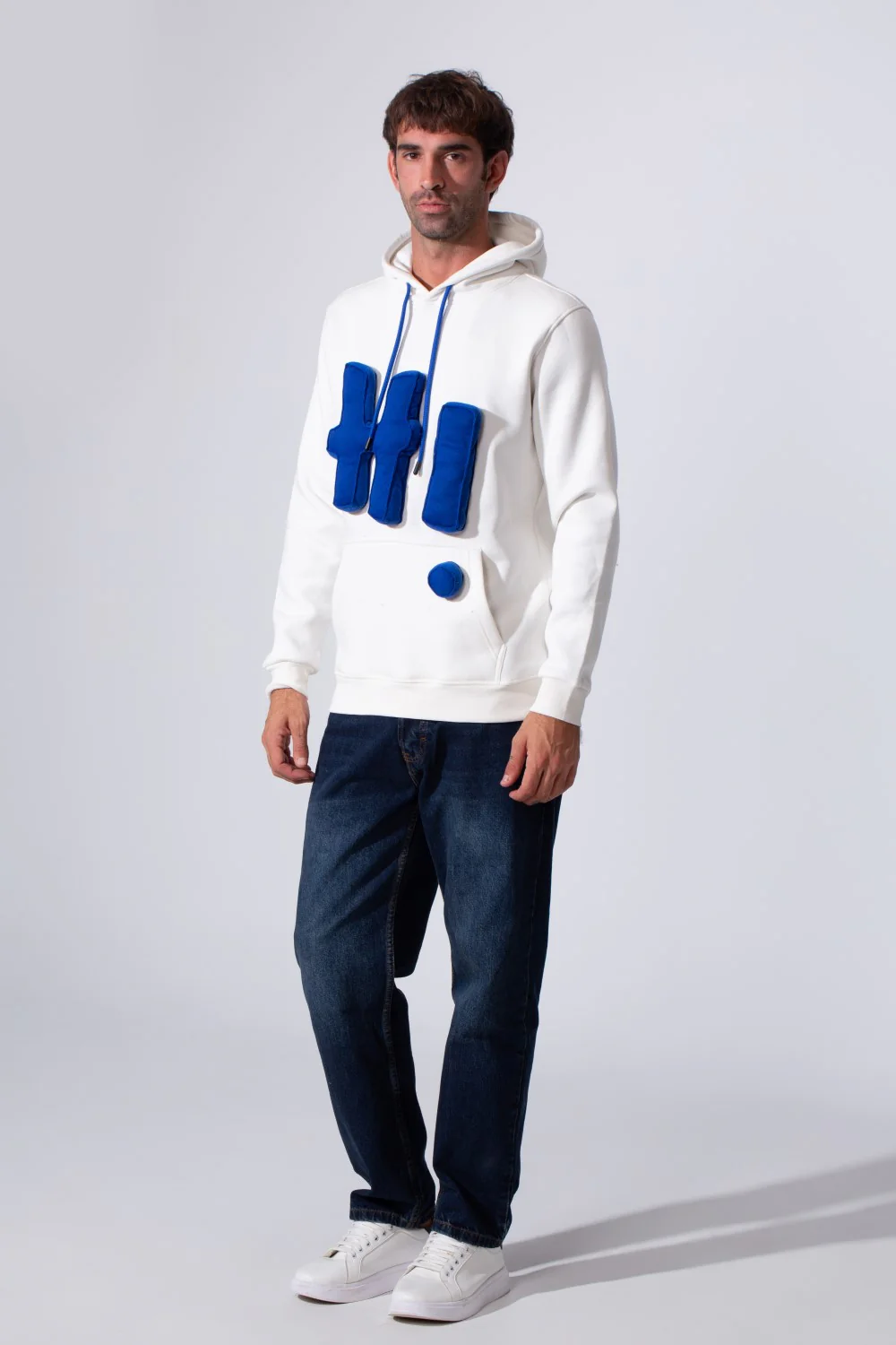 Men's Slim Fit Milton Embossed Print Hood Sweatshirt - Image 12