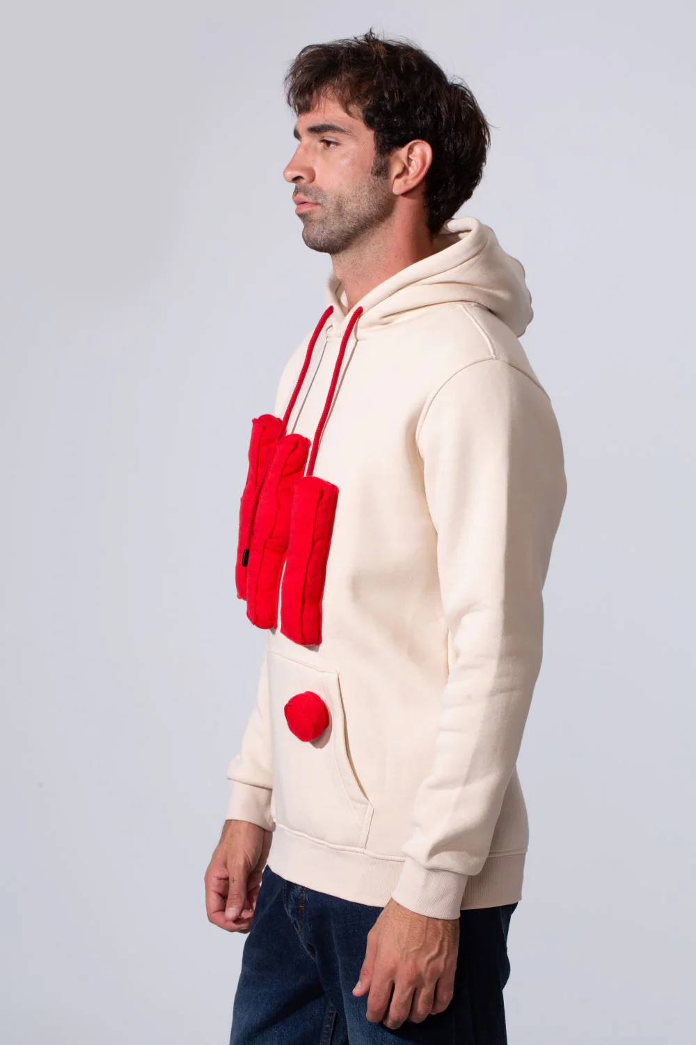 Men's Slim Fit Milton Embossed Print Hood Sweatshirt - Image 3