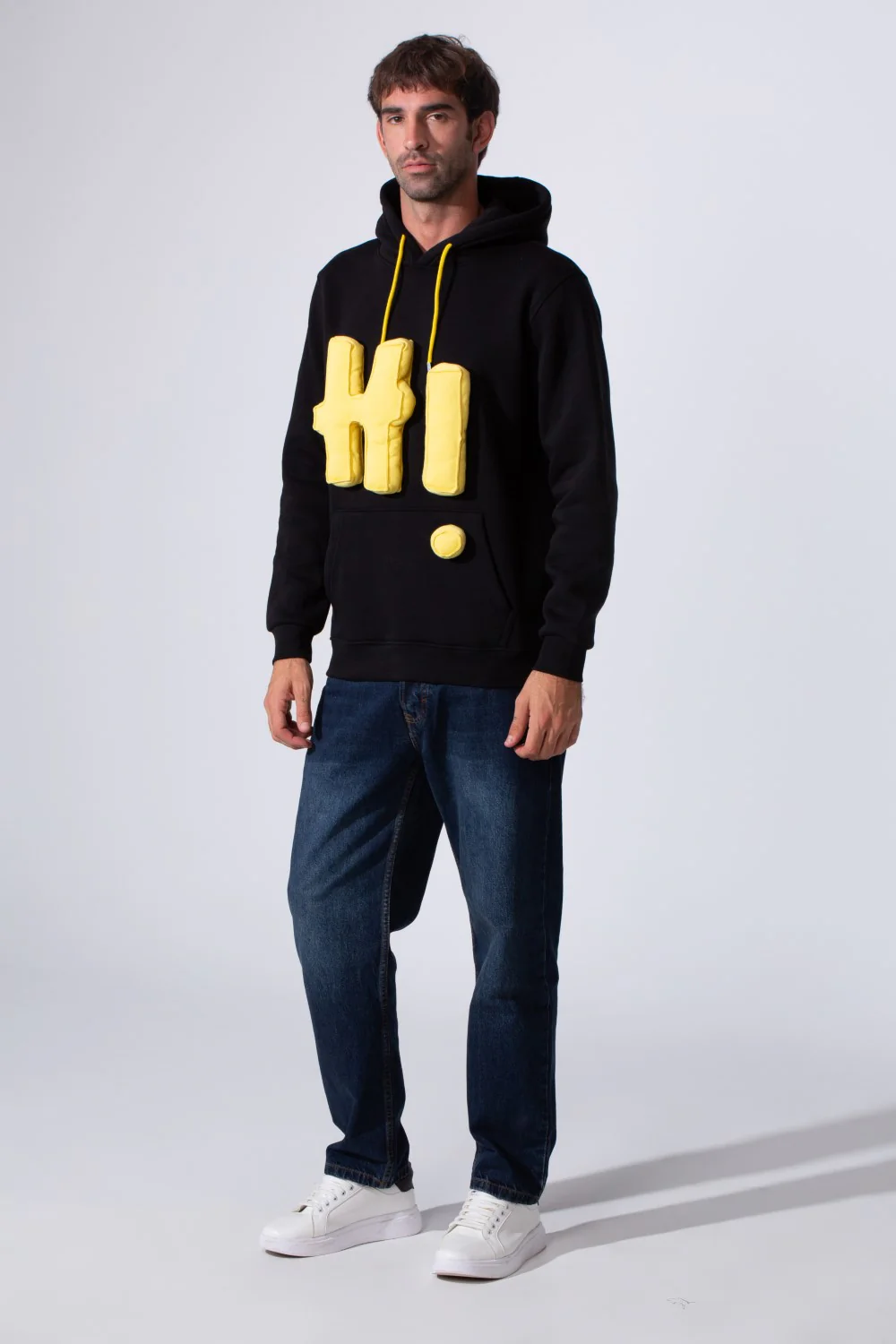 Men's Slim Fit Milton Embossed Print Hood Sweatshirt - Image 8