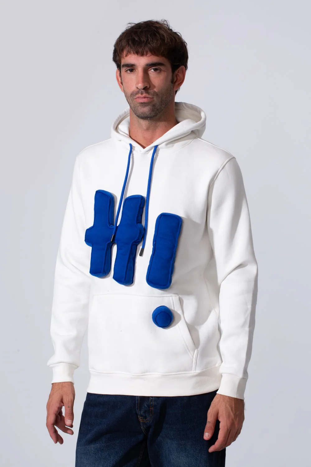 Men's Slim Fit Milton Embossed Print Hood Sweatshirt - Image 9