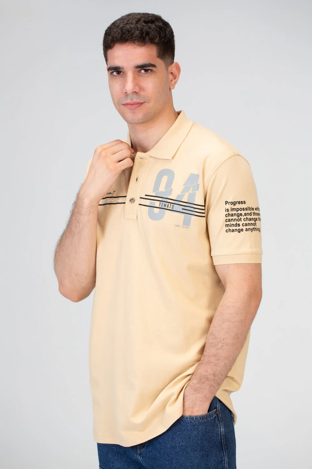 Mens Slim Fit Polo T-Shirt With Round Neck And Short Sleeves - Image 3