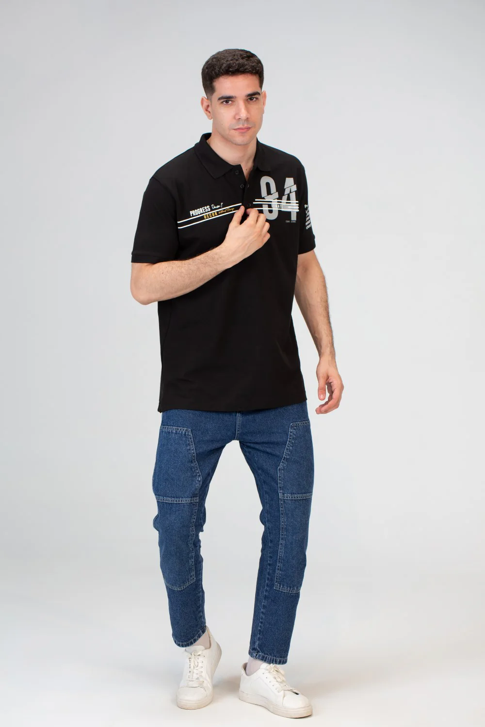 Mens Slim Fit Polo T-Shirt With Round Neck And Short Sleeves - Image 4