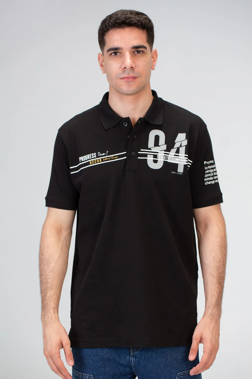 Mens Slim Fit Polo T-Shirt With Round Neck And Short Sleeves - Image 6