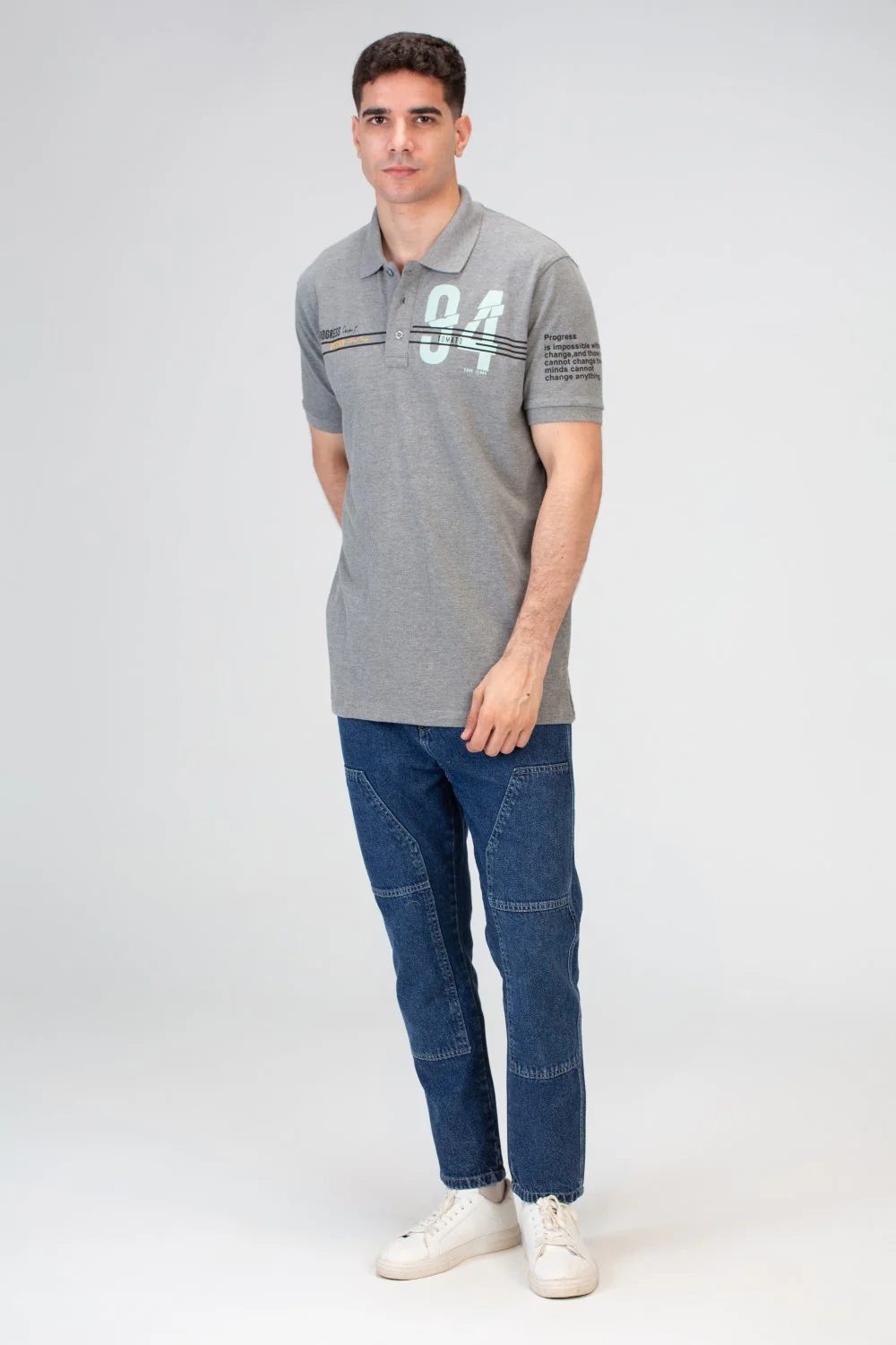 Mens Slim Fit Polo T-Shirt With Round Neck And Short Sleeves - Image 7