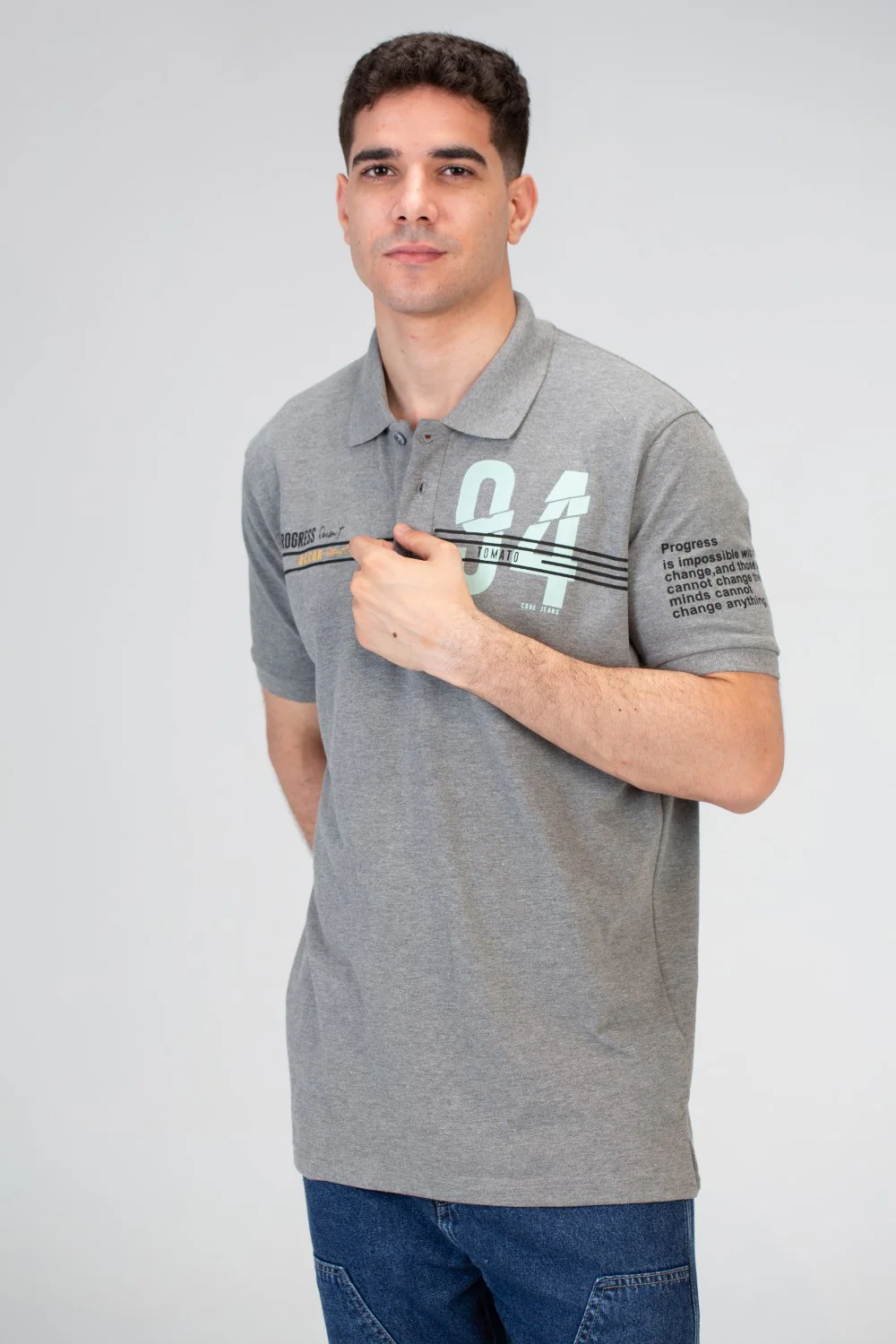Mens Slim Fit Polo T-Shirt With Round Neck And Short Sleeves - Image 9